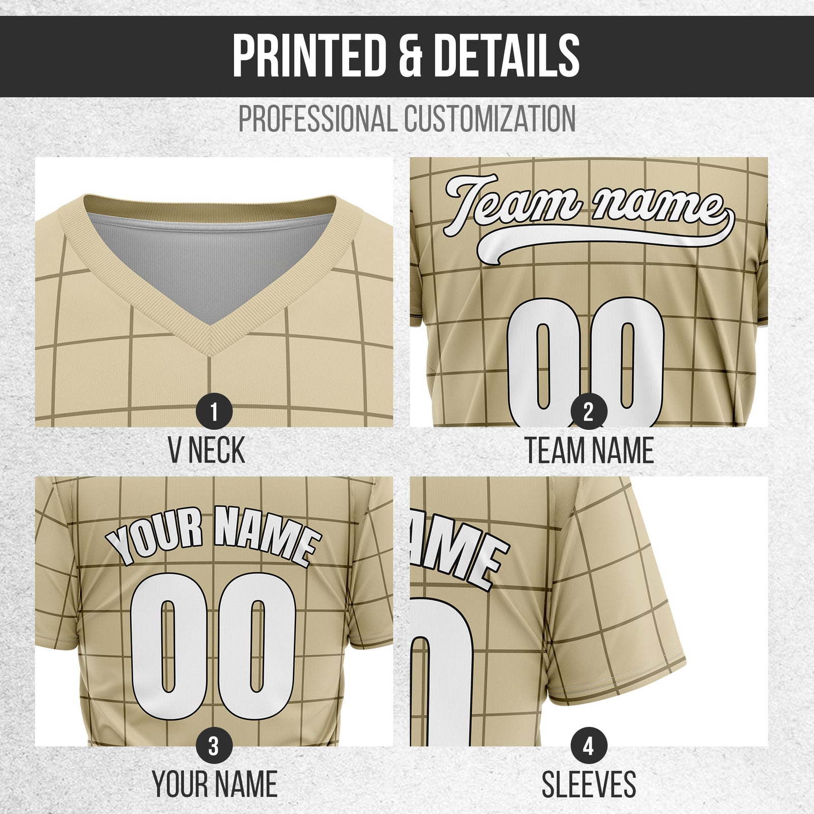 Custom Storm Matrix Khaki Baseball Sports Jersey Personalized Uniform with Name & Number