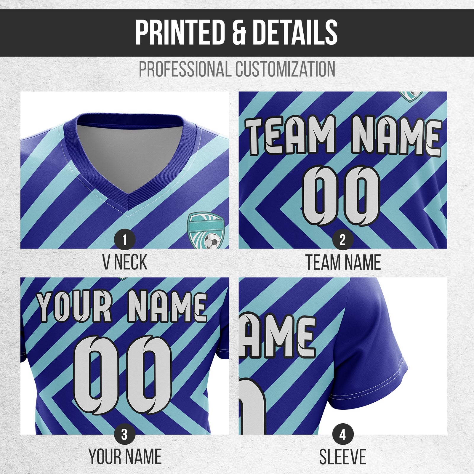 Custom Swift Stripe V-Neck Navy Soccer sport Tops Jersey