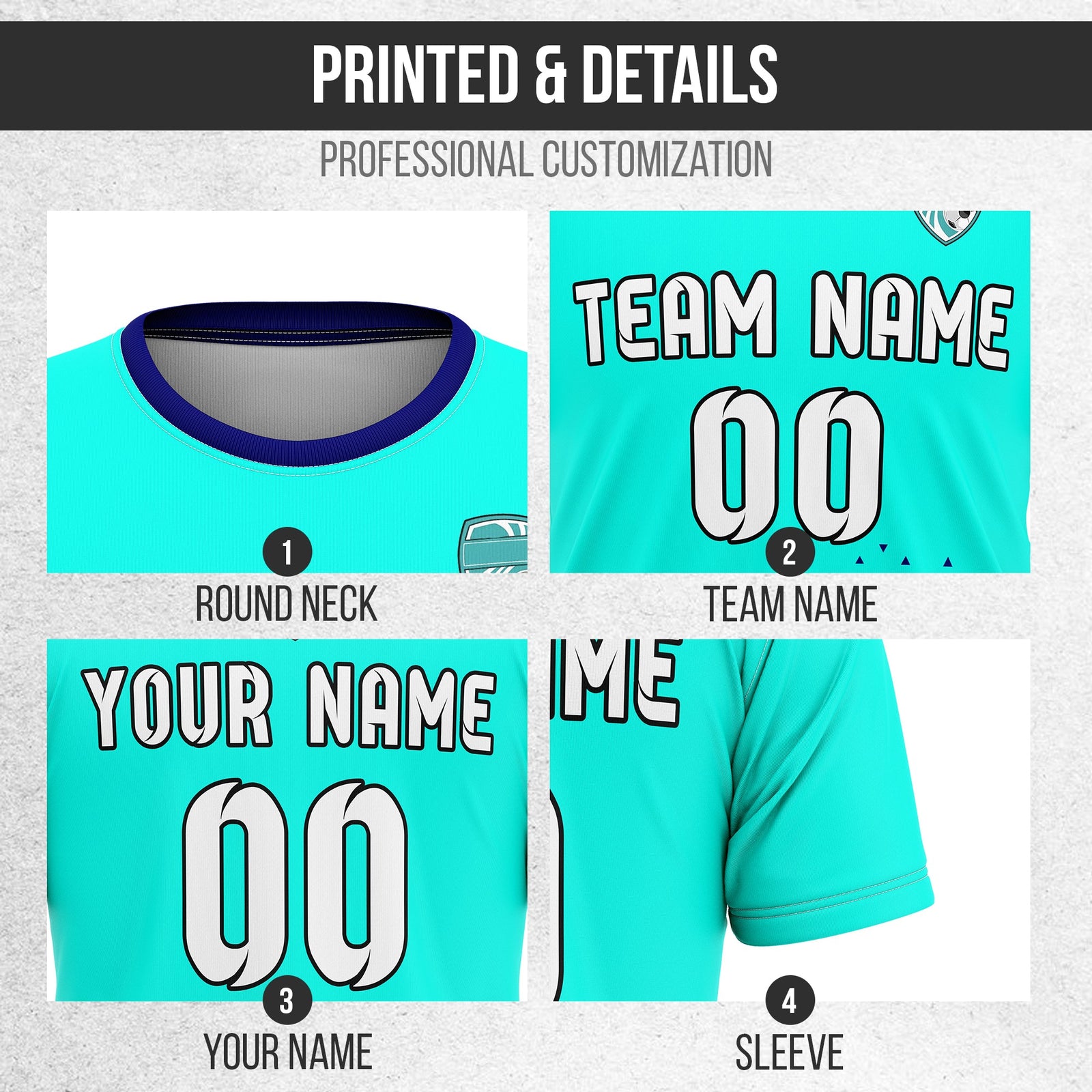 Custom Soccer R Side Pattern D3 Tri-Edge Sports Tops Jersey