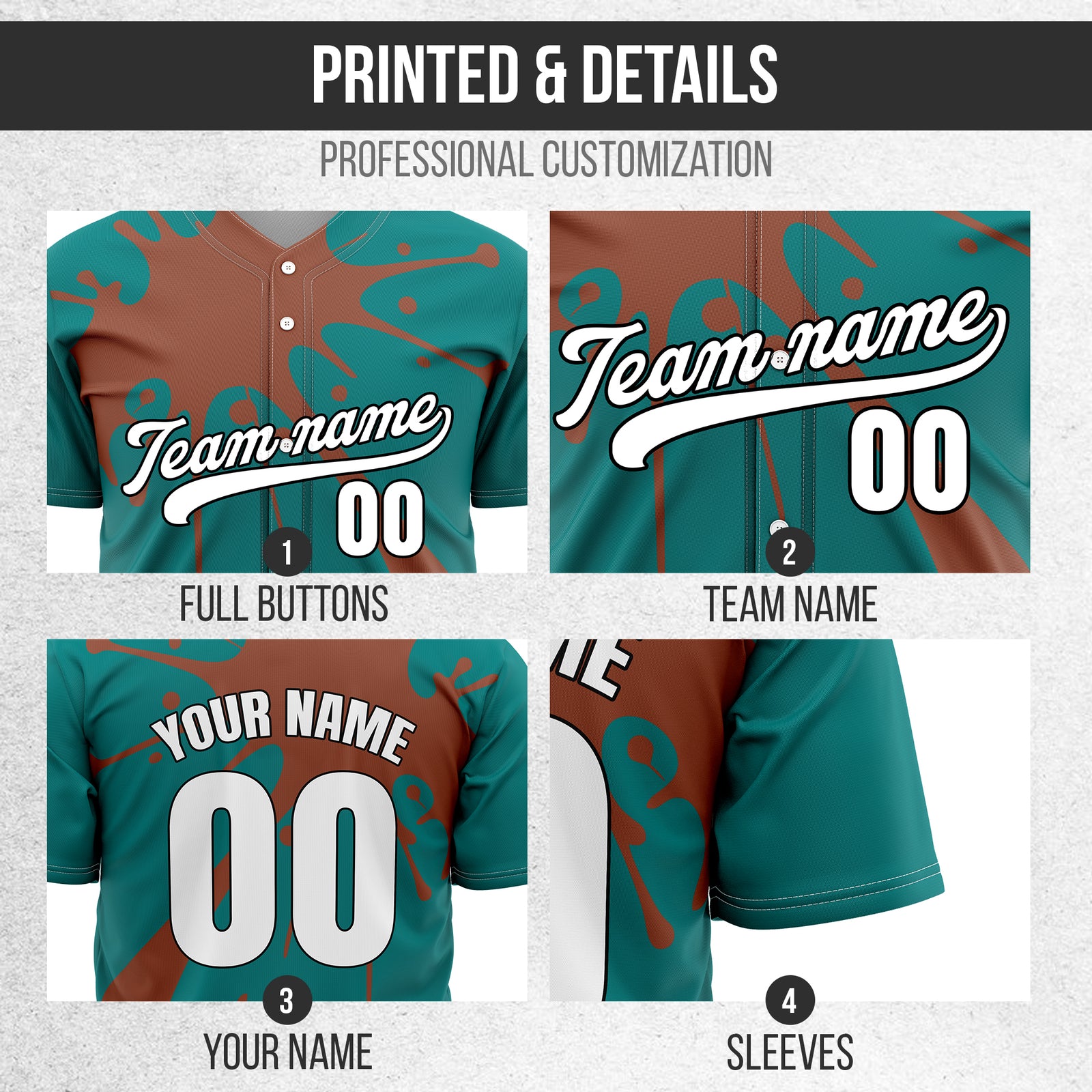 Custom Paint Burst Teal Sports Jersey Personalized Uniform with Name & Number