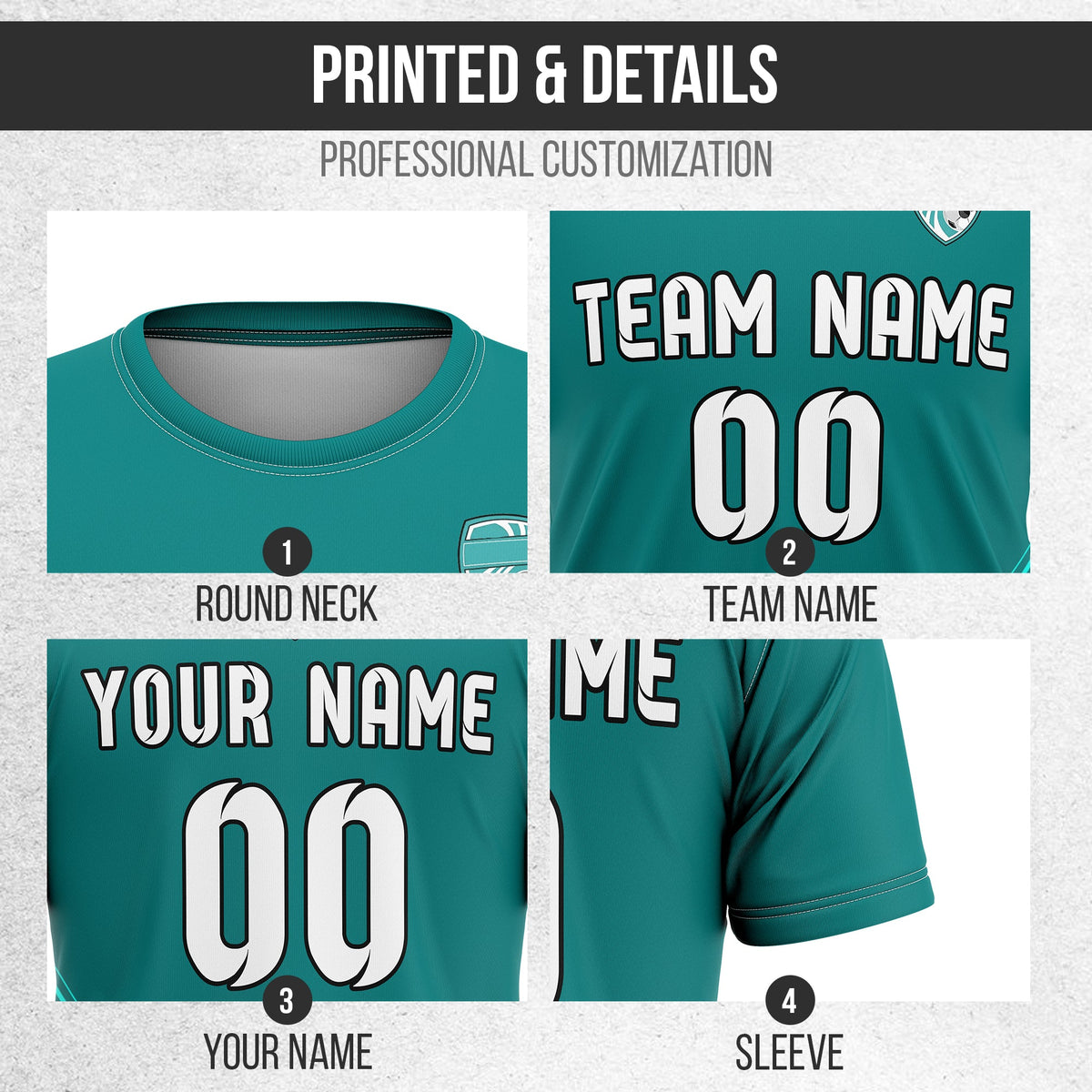 Custom Soccer R Stripes D4 SurgeLine Aqua Sports Tops Jersey