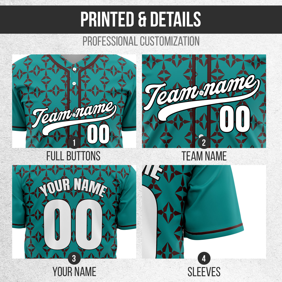 Custom Rhombic Teal Sports Jersey Personalized Uniform with Name & Number