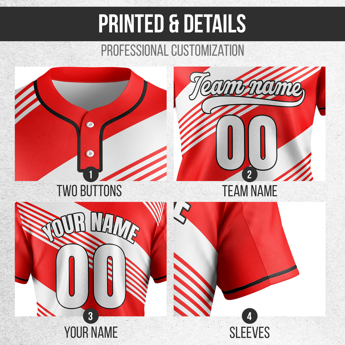 Custom Crossfire Red Baseball Sports Jersey Personalized Uniform with Name & Number