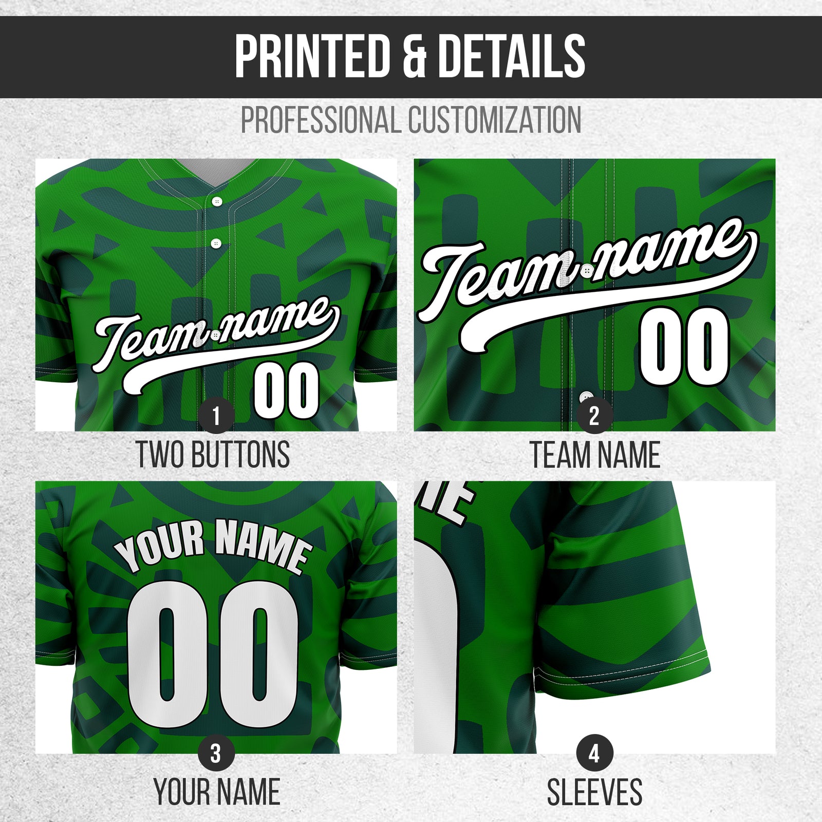 Custom Hawaii Hustle Green Baseball Sports Jersey Personalized Uniform with Name & Number