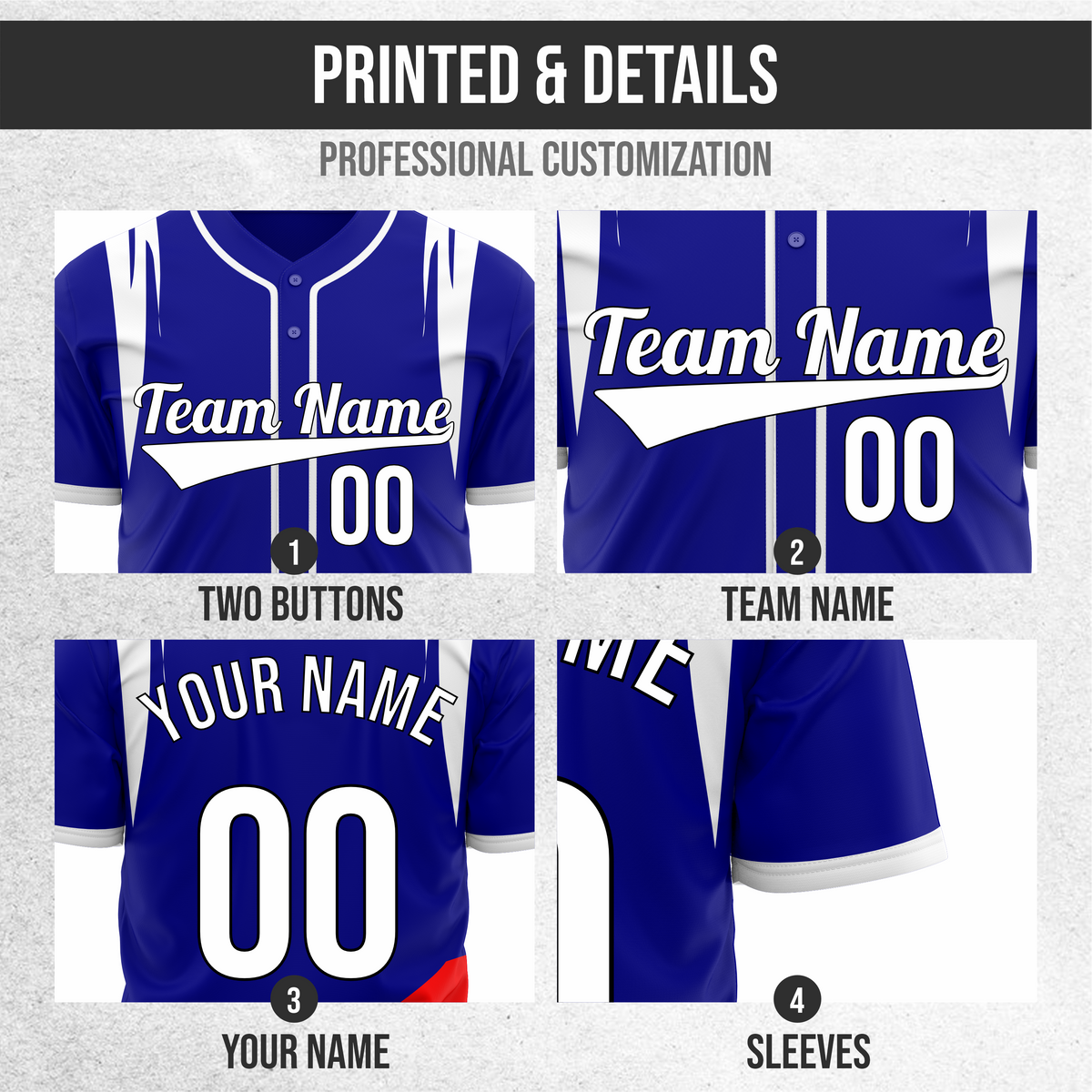 Custom Curve Edge Baseball Navy Sports Jersey Personalized Uniform with Name & Number