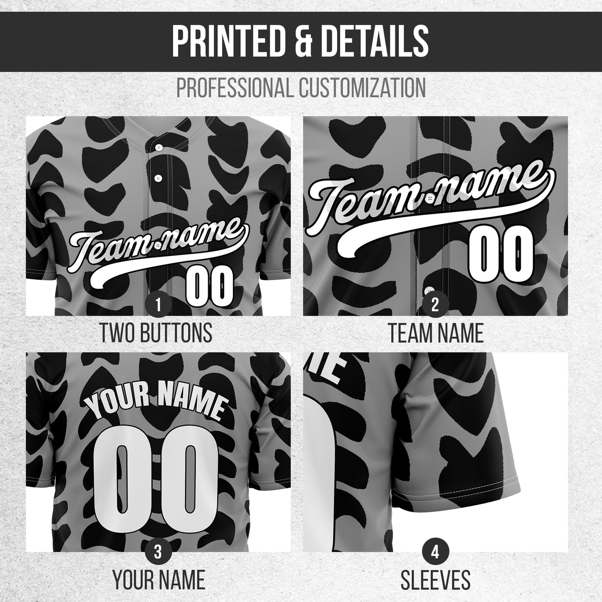 Custom Hawaii Waves Grey Baseball Sports Jersey Personalized Uniform with Name & Number