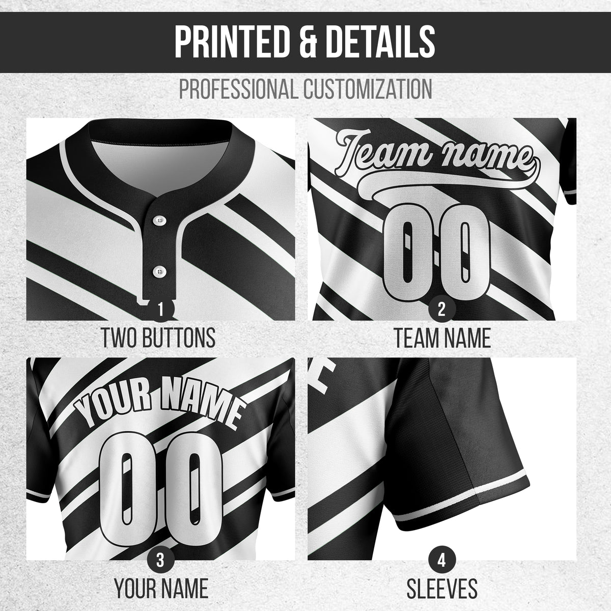 Custom Bold Flow Black Baseball Sports Jersey Personalized Uniform with Name & Number