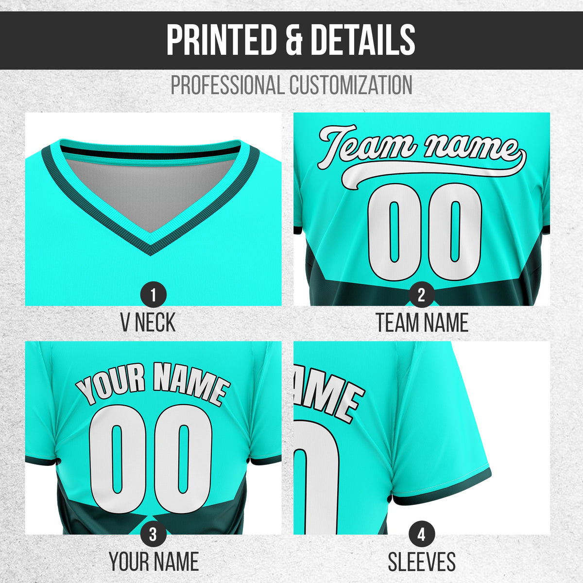Custom NovaLine Aqua Pullover Baseball Sports Jersey Personalized Uniform with Name & Number