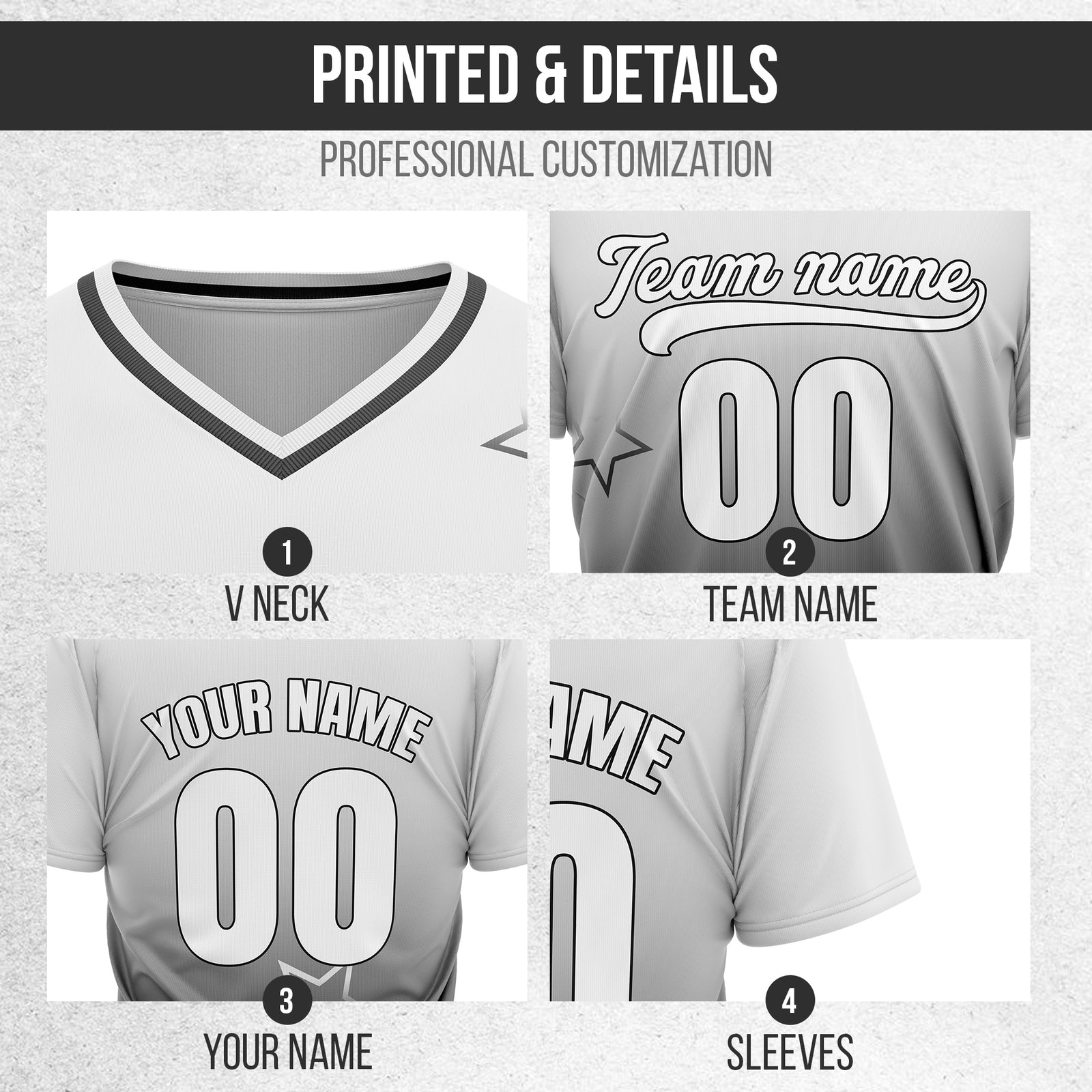 Custom Star Gradient Baseball White Sports Jersey Personalized Uniform with Name & Number