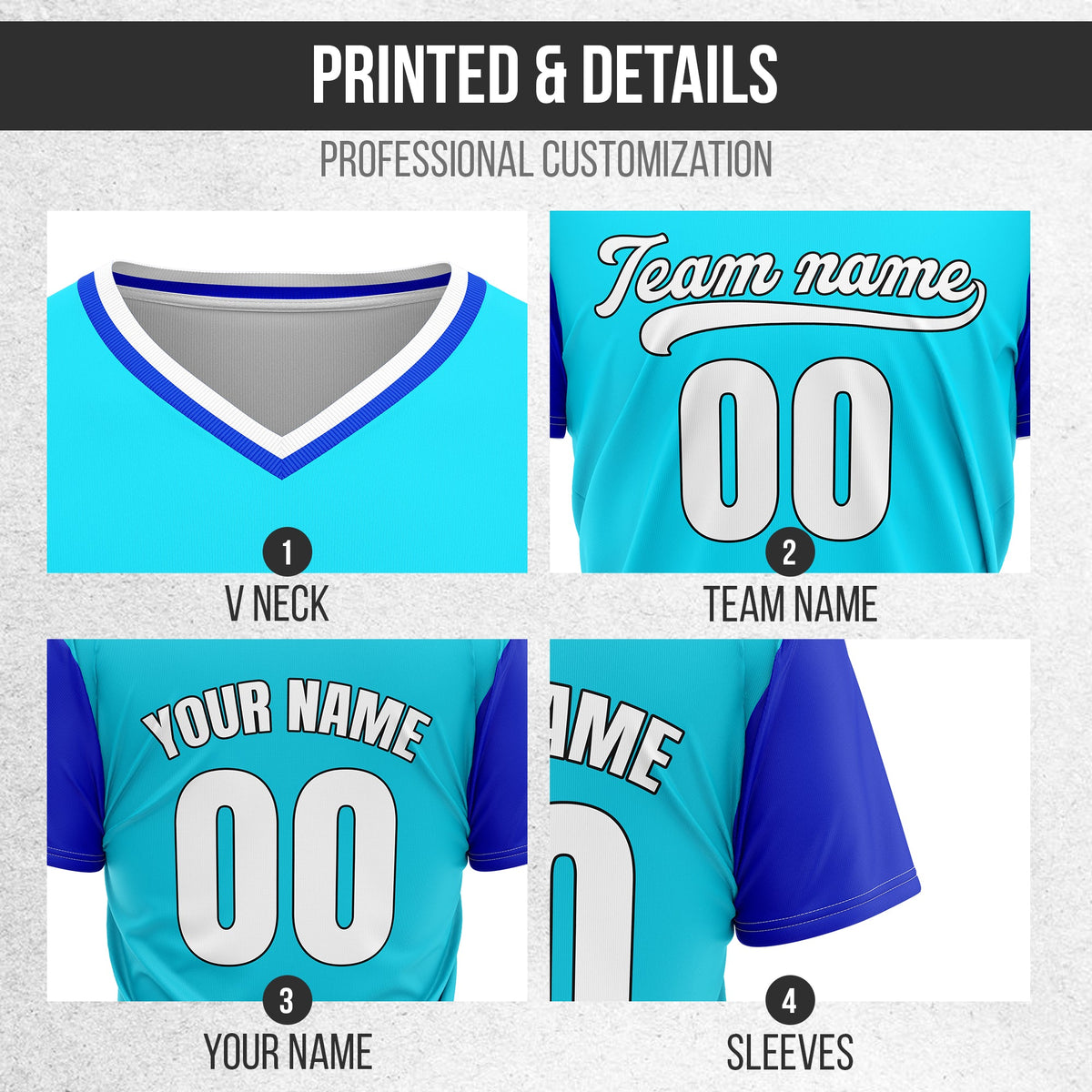 Custom Victory Line Aqua Pullover Baseball Sports Jersey Personalized Uniform with Name & Number