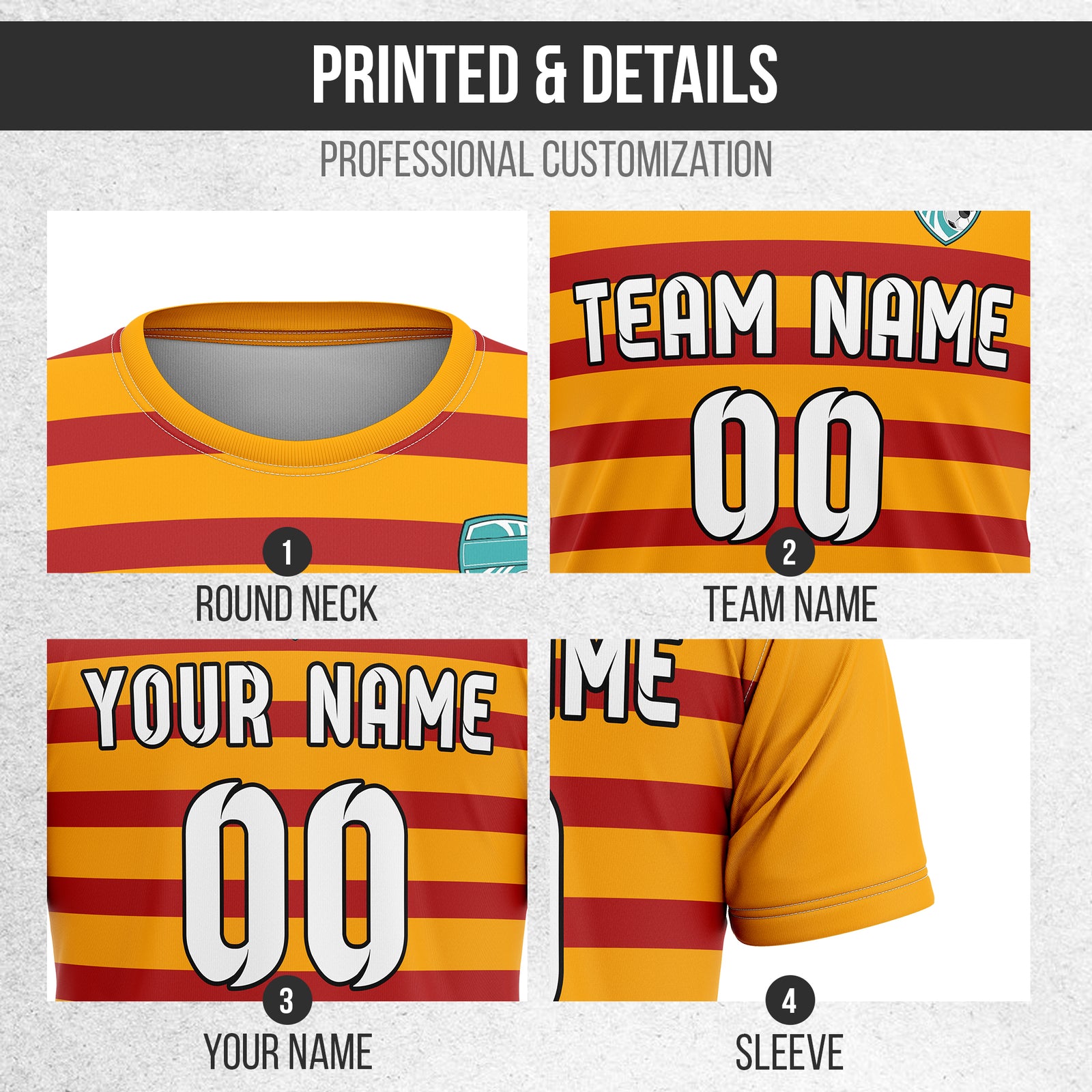 Custom Royal Stripe Orange Soccer sport Tops Jersey
