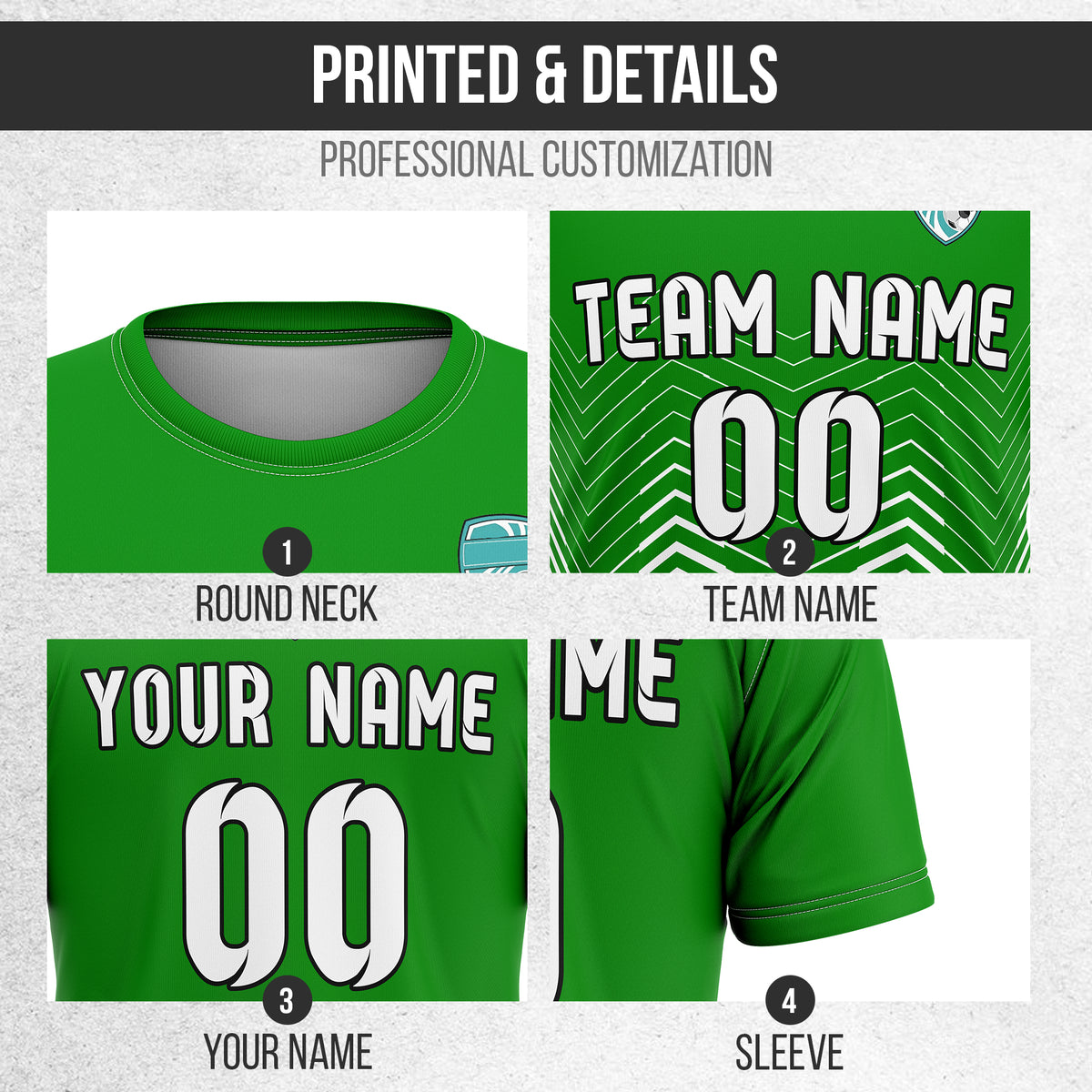 Custom Apex Strike R Side Pattern Green Soccer sport Tops Jersey