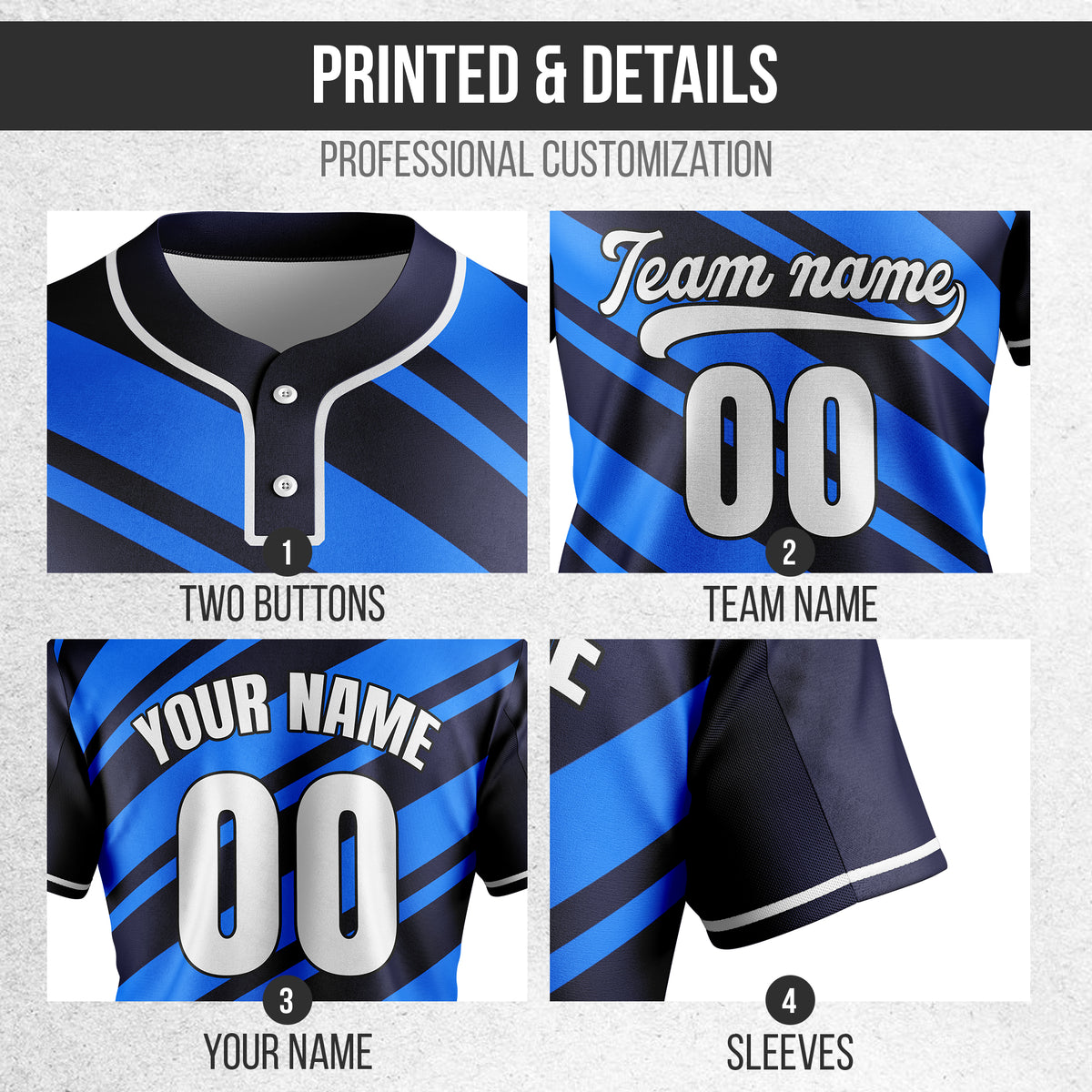 Custom Bold Flow Navy Baseball Sports Jersey Personalized Uniform with Name & Number