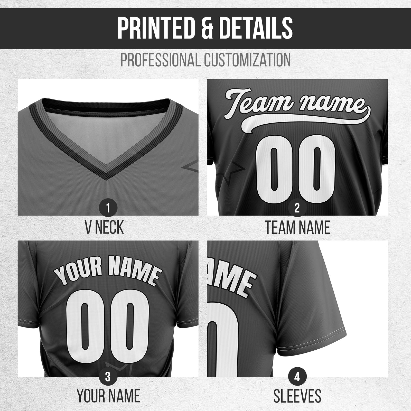 Custom Star Gradient Baseball Dark Grey Sports Jersey Personalized Uniform with Name & Number