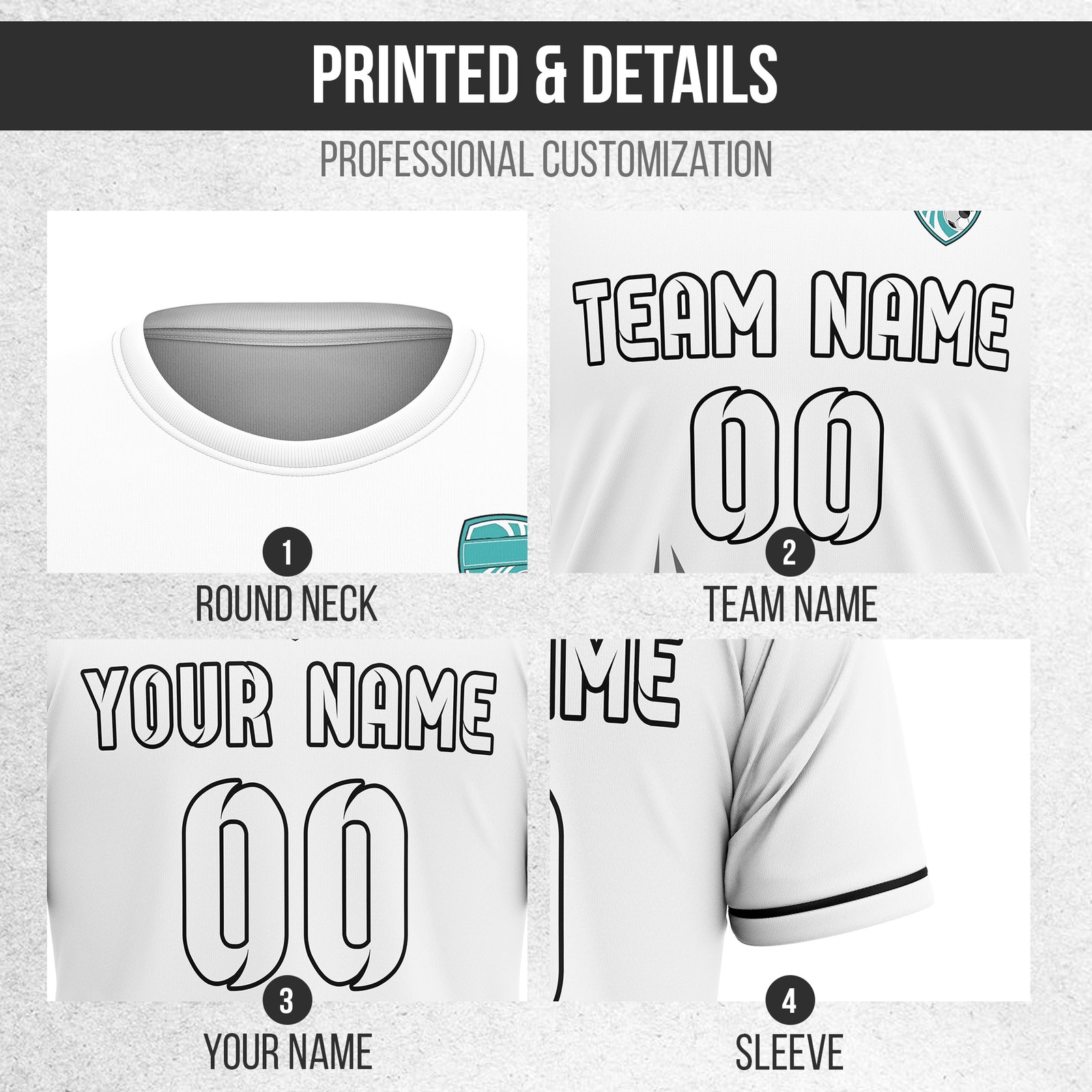 Custom Spark Strike R Side Pattern Soccer White Sport Tops Jersey