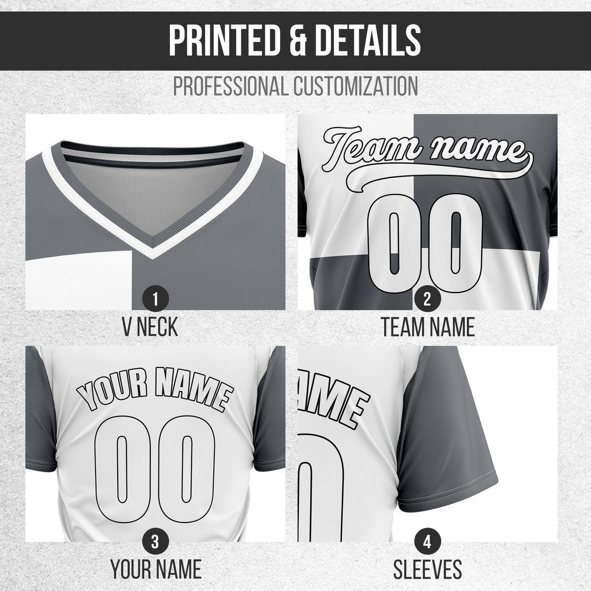 Custom Apex Colorblock Dark Grey Baseball Sports Jersey Personalized Uniform with Name & Number