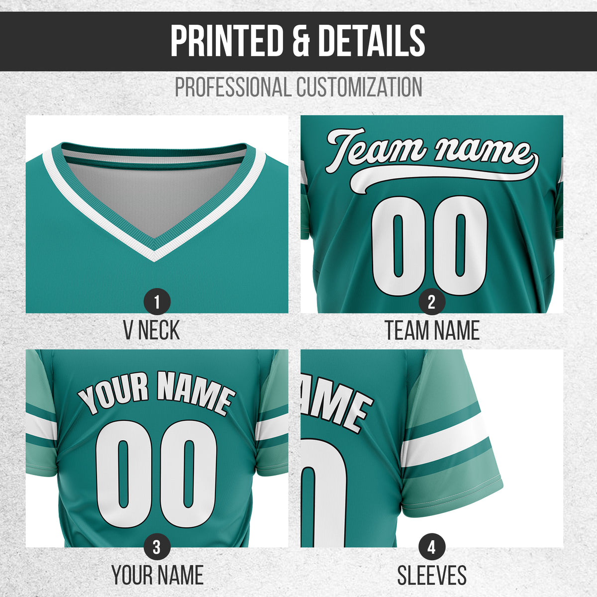 Custom StormLine Teal Pullover Baseball Sports Jersey Personalized Uniform with Name & Number