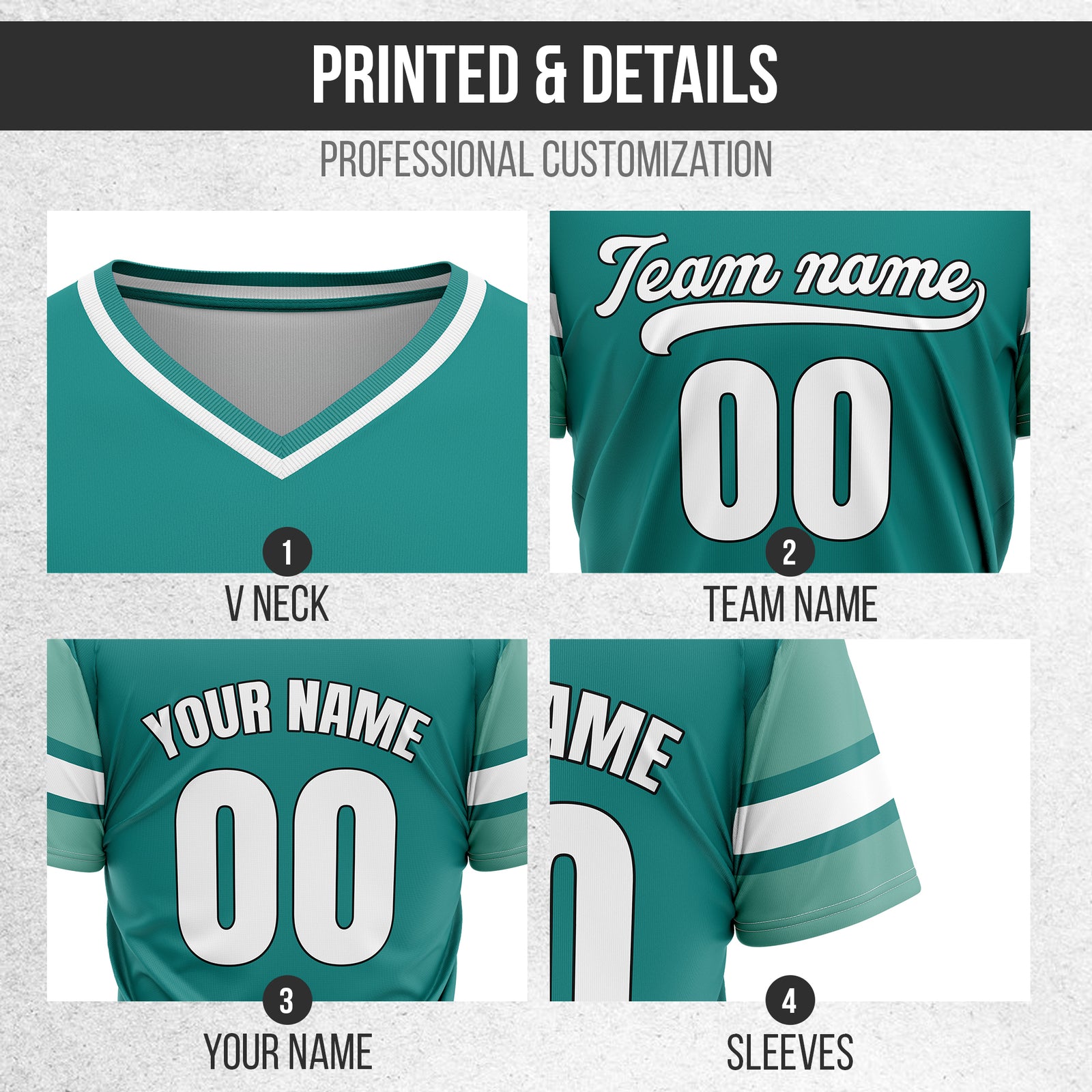 Custom StormLine Teal Pullover Baseball Sports Jersey Personalized Uniform with Name & Number