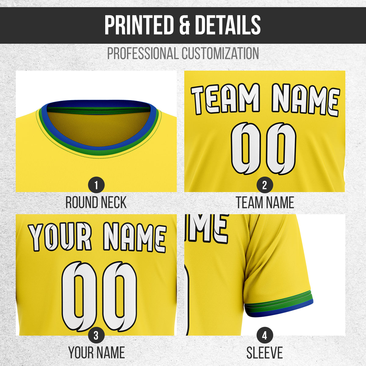 Custom BRAZIL Fan Jersey Personalized with Name & Number