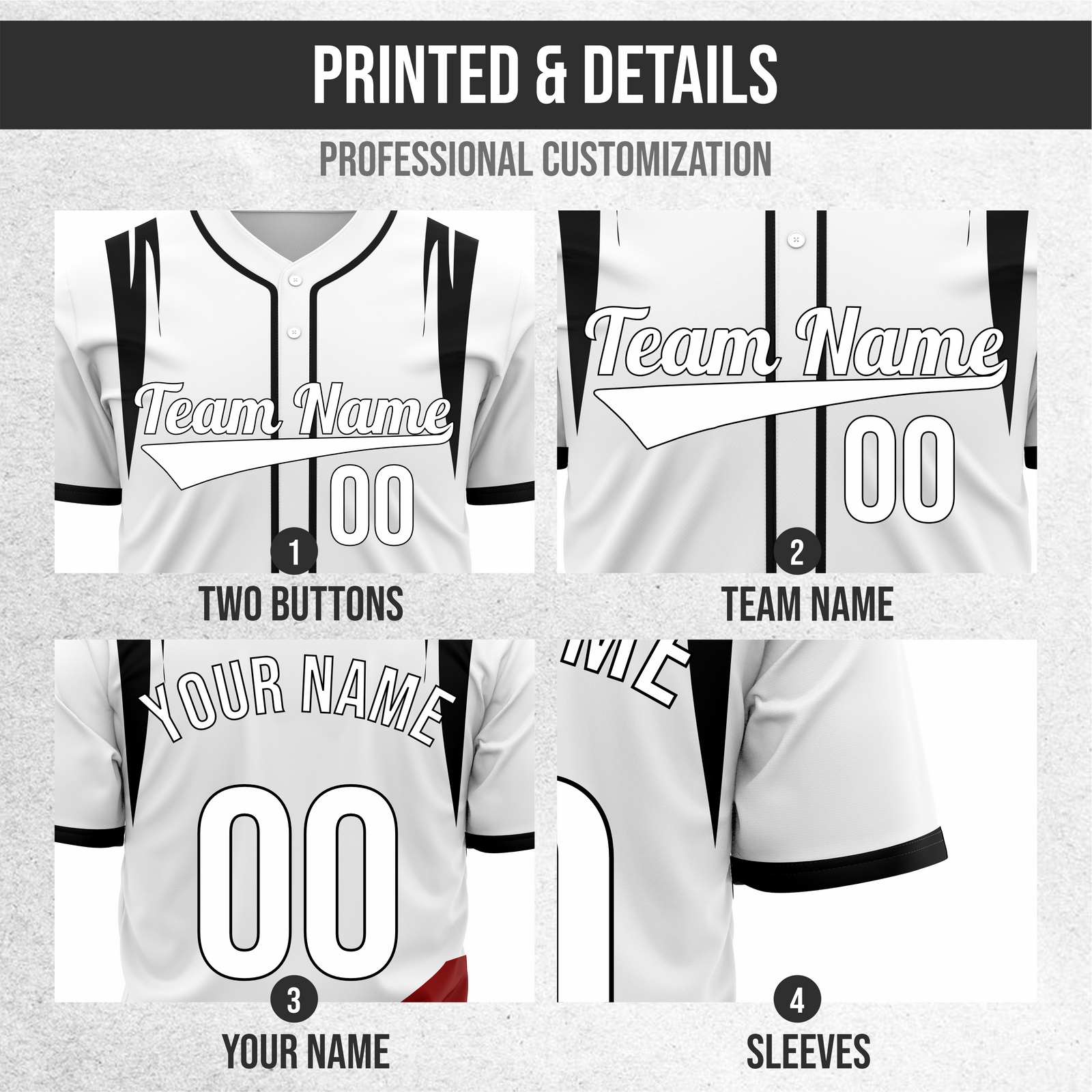 Custom Curve Edge Baseball White Sports Jersey Personalized Uniform with Name & Number