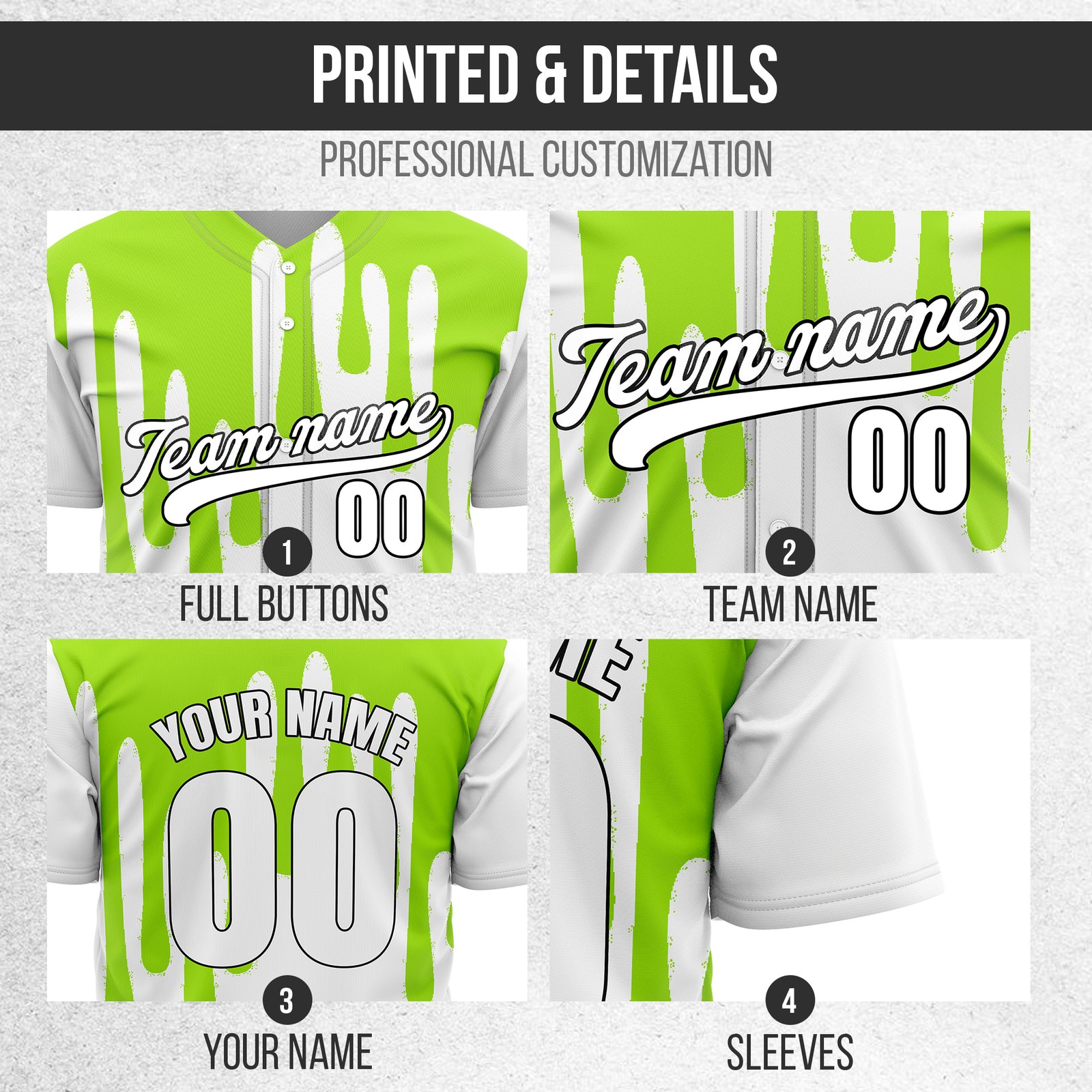 Custom Ink Drip White Sports Jersey Personalized Uniform with Name & Number