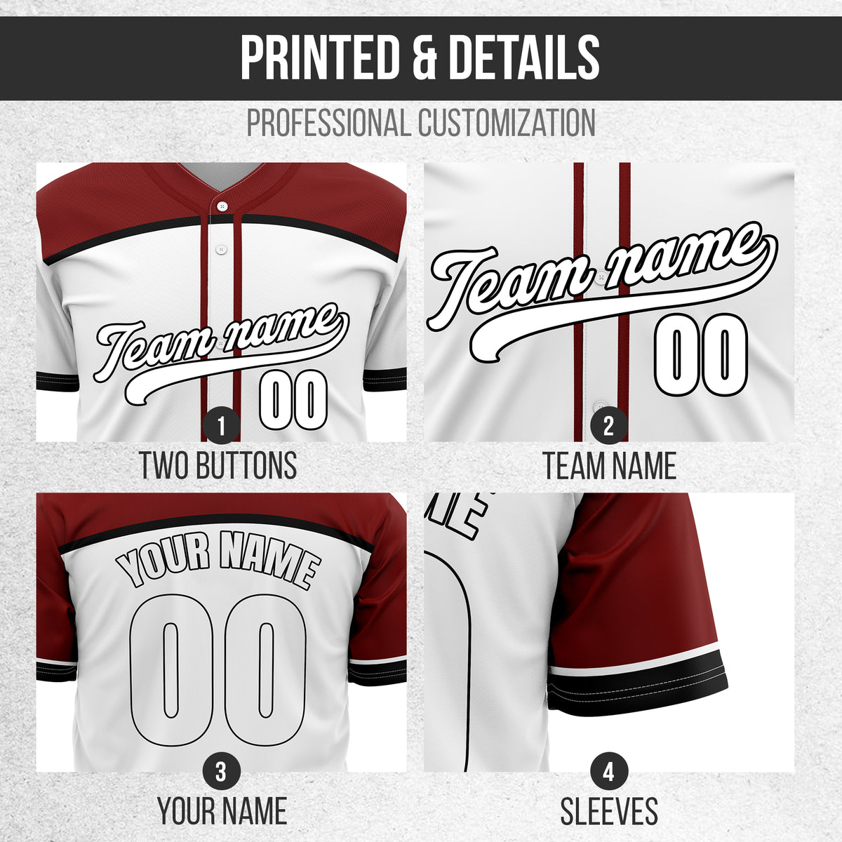 Custom Marquee Classic Baseball White Sports Jersey Personalized Uniform with Name & Number