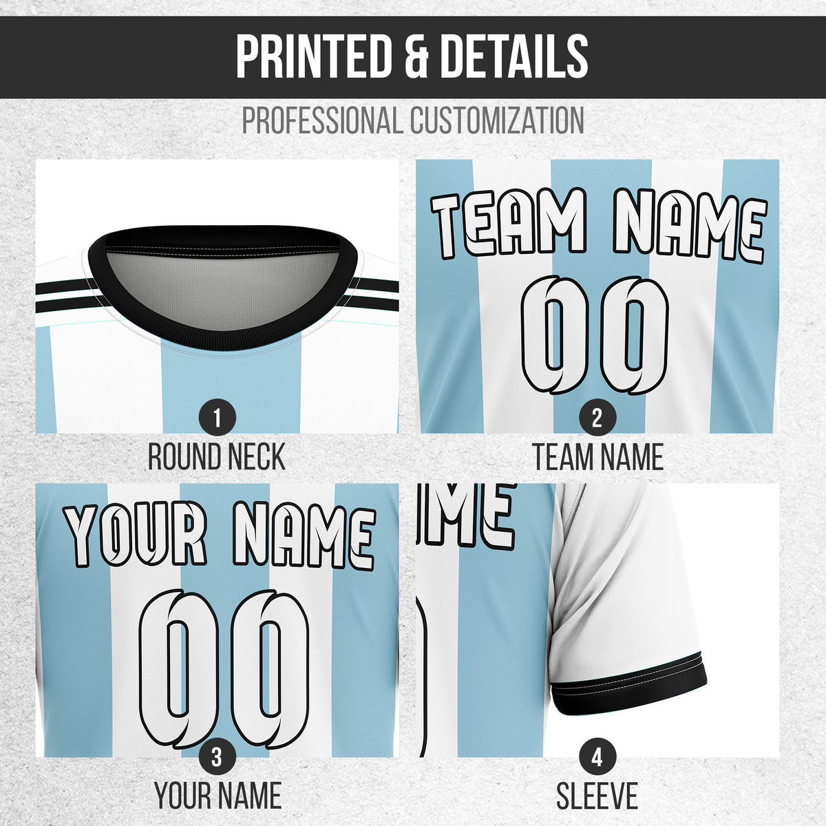 Custom ARGENTINA Fan Jersey Personalized with Name & Number
