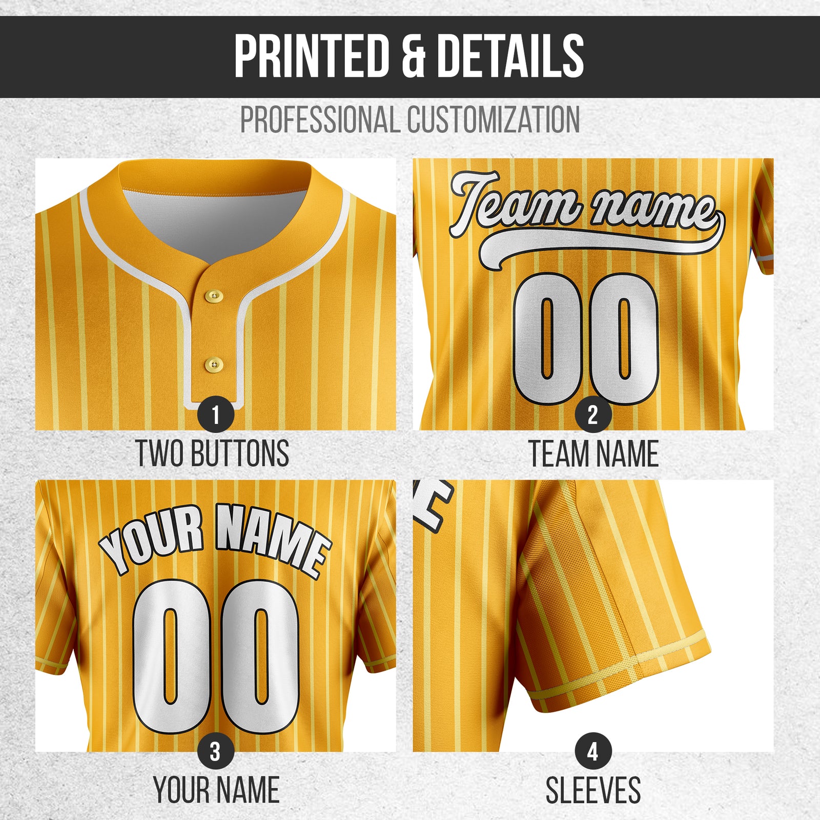 Custom Pinstripe Baseball Orange Sports Jersey Personalized Uniform with Name & Number