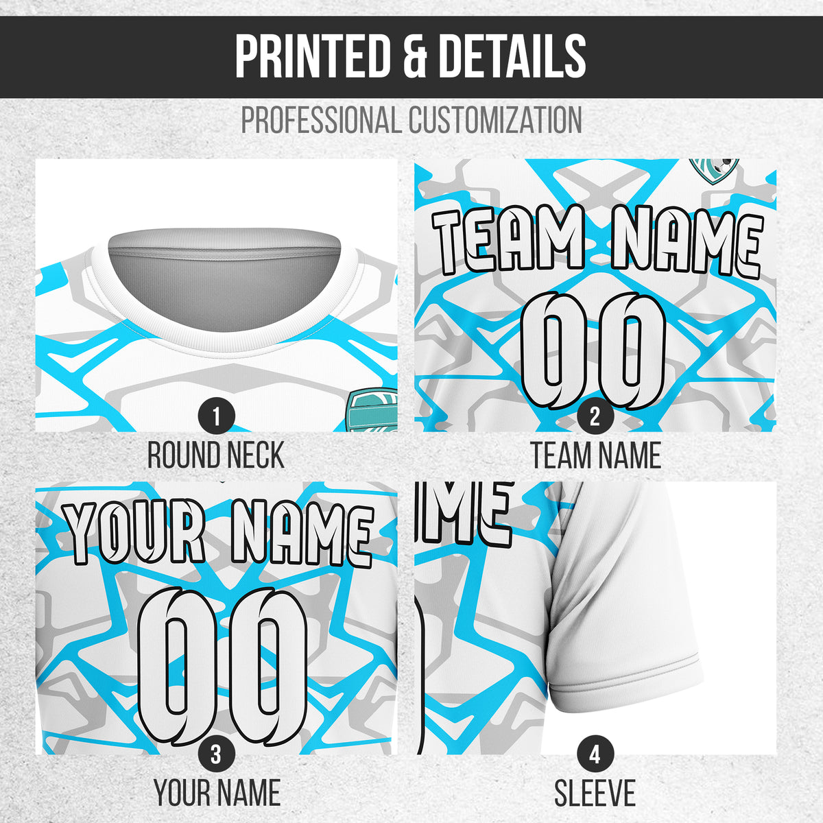 Custom Wild Pulse R-Full Pattern Soccer White Sport Tops Jersey