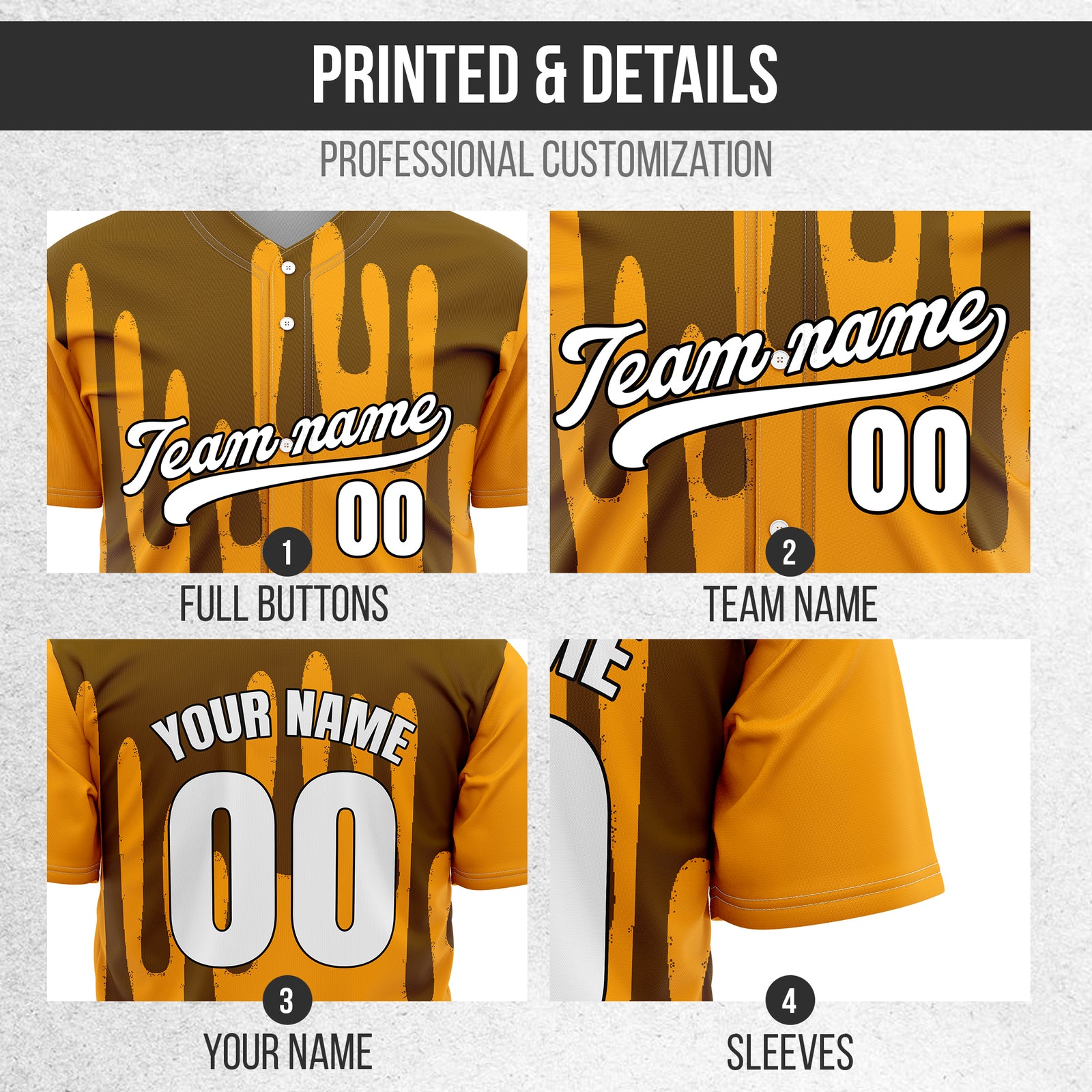 Custom Ink Drip Orange Sports Jersey Personalized Uniform with Name & Number