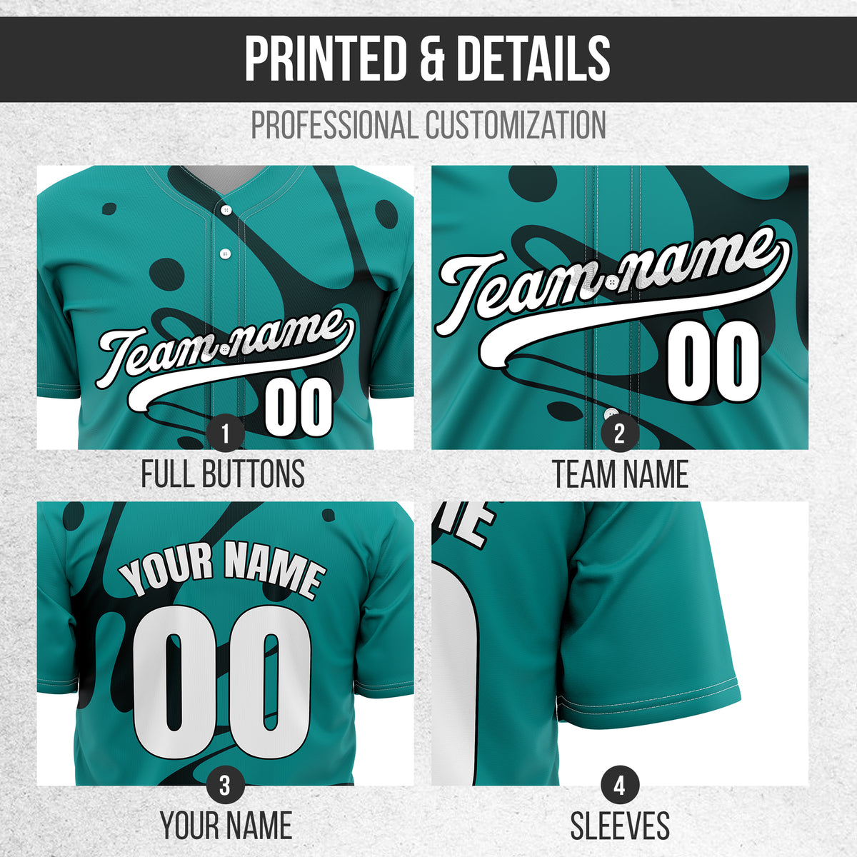 Custom Ink Surge Teal Sports Jersey Personalized Uniform with Name & Number