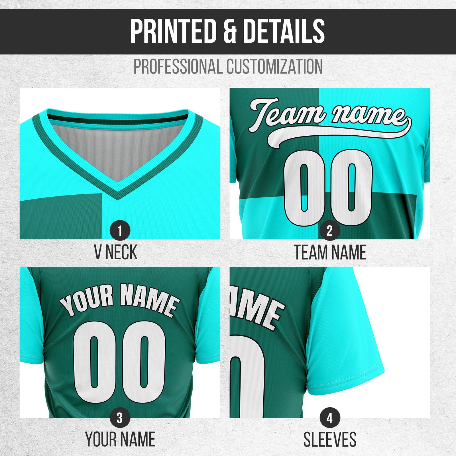 Custom Apex Colorblock Aqua Baseball Sports Jersey Personalized Uniform with Name & Number