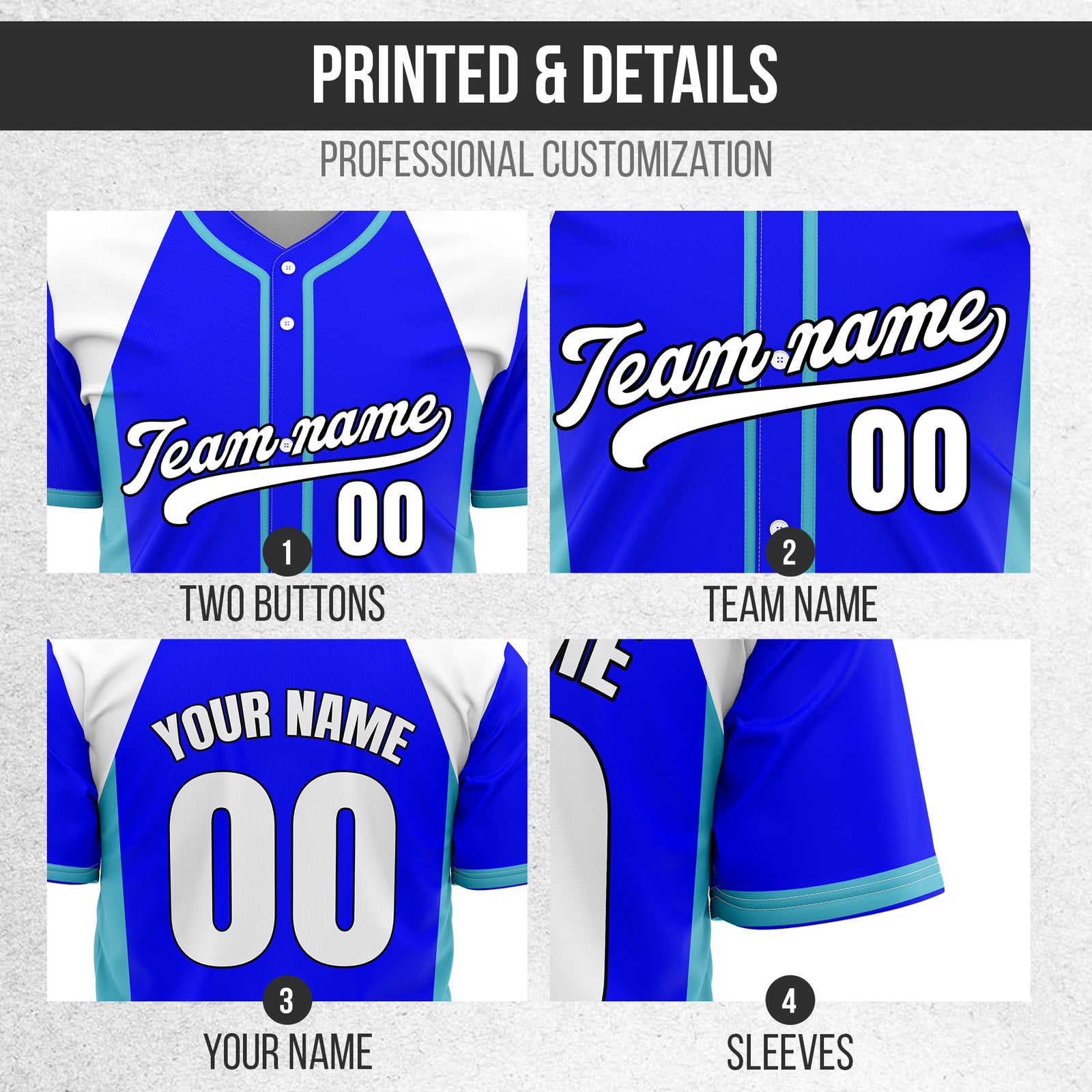 Custom Timeless Stripes Baseball Blue Sports Jersey Personalized Uniform with Name & Number
