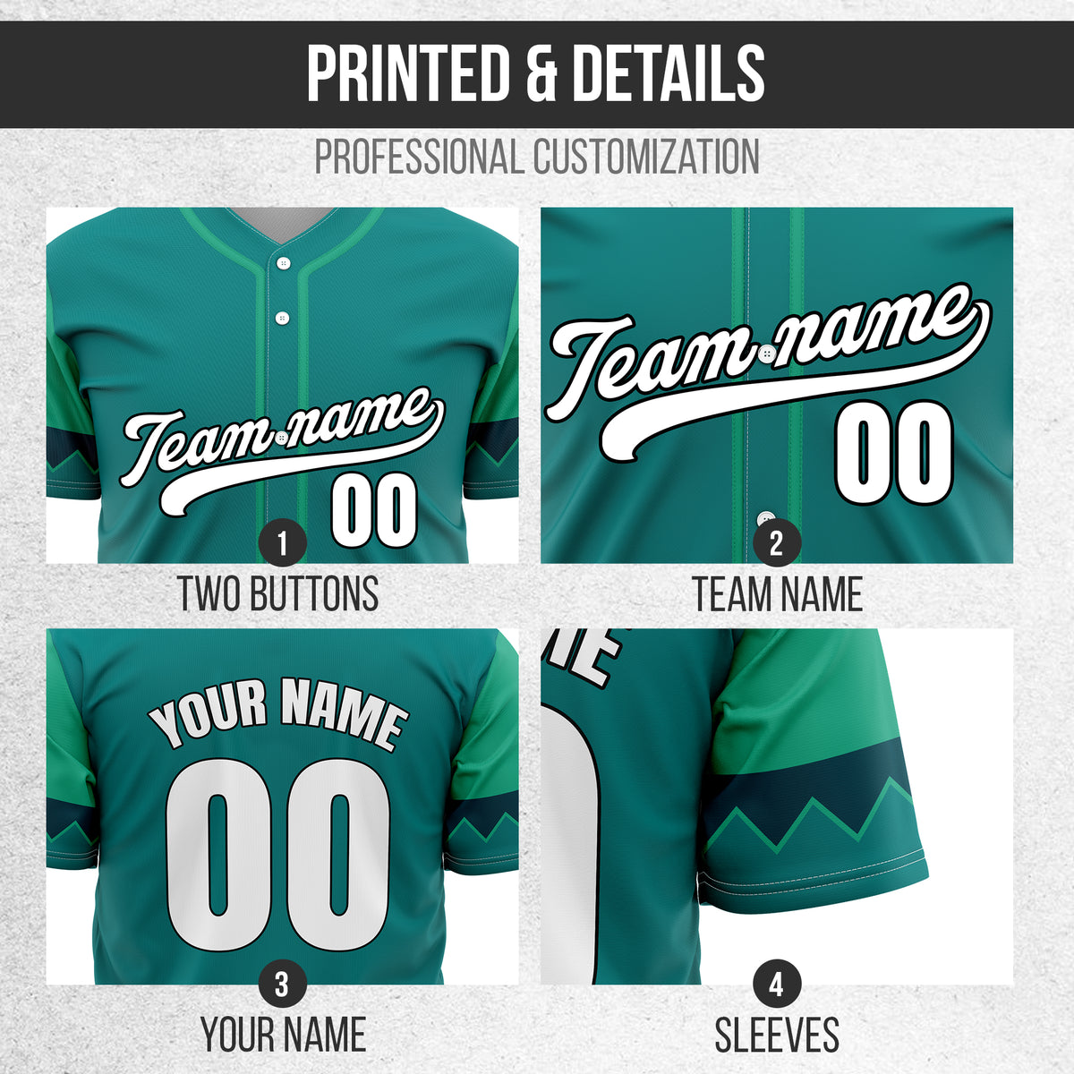 Custom Legacy Classic Baseball Teal Sports Jersey Personalized Uniform with Name & Number