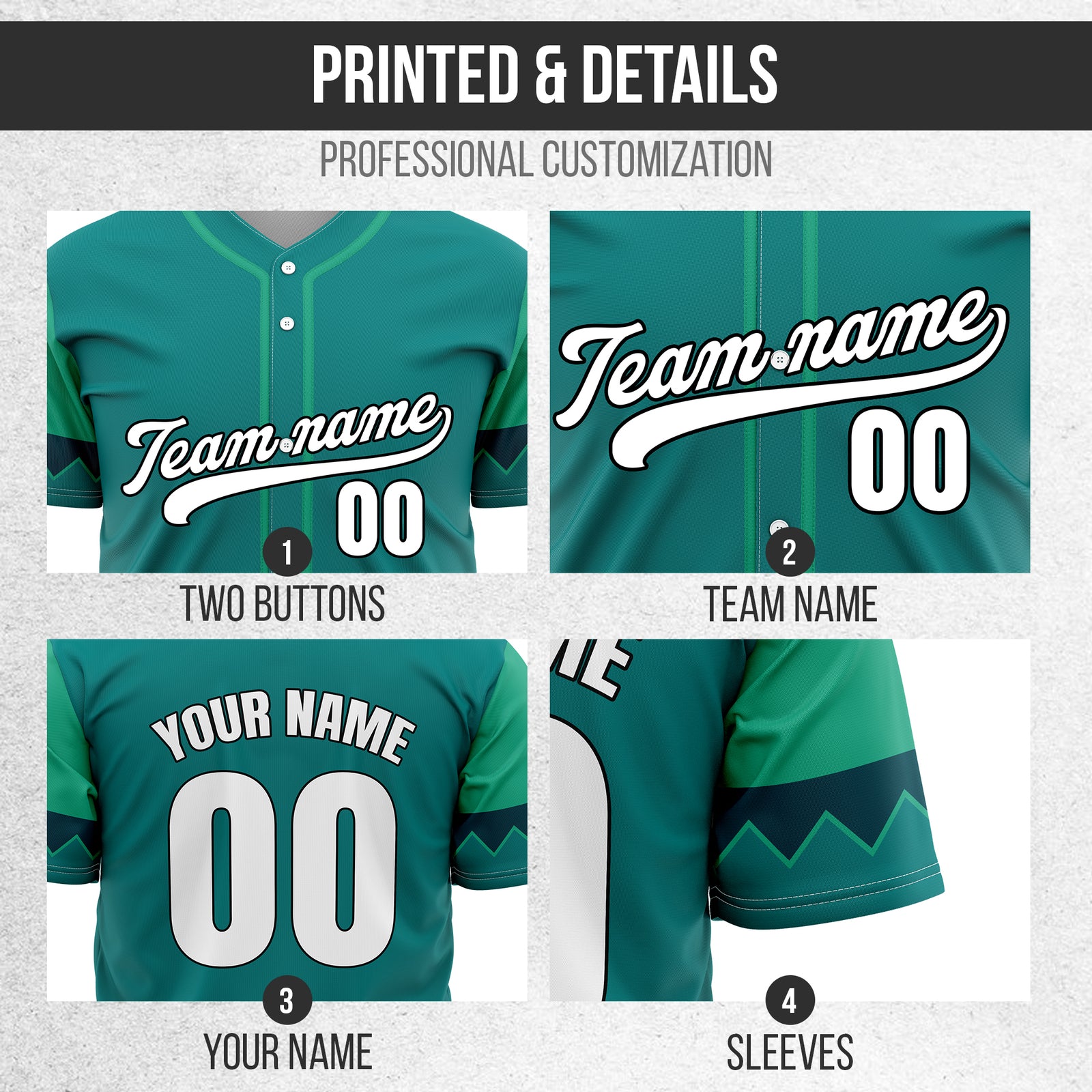 Custom Legacy Classic Baseball Teal Sports Jersey Personalized Uniform with Name & Number