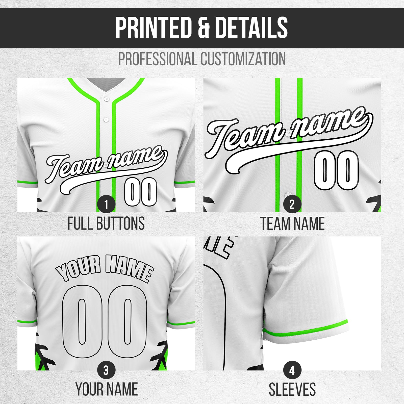 Custom Stitchline Baseball White Sports Jersey Personalized Uniform with Name & Number