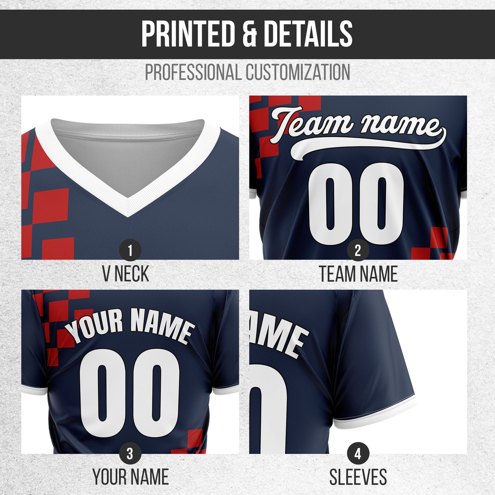 Custom Shadow Pixel Navy Baseball Sports Jersey Personalized Uniform with Name & Number