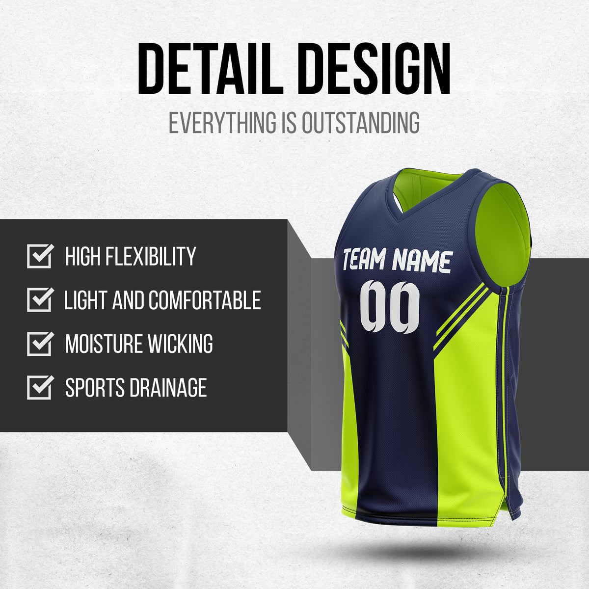Custom Neon green V Neck  Reversible Basketball Jerseys | Personalized Double Side Tops