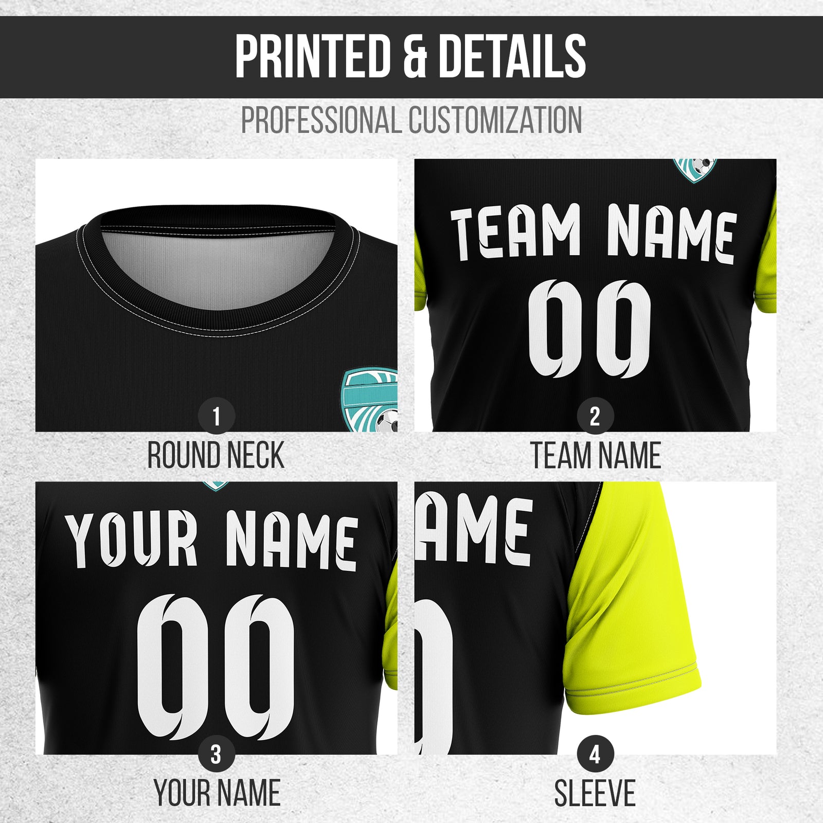 Custom BaseLine Stripe Black Soccer sport Tops Jersey
