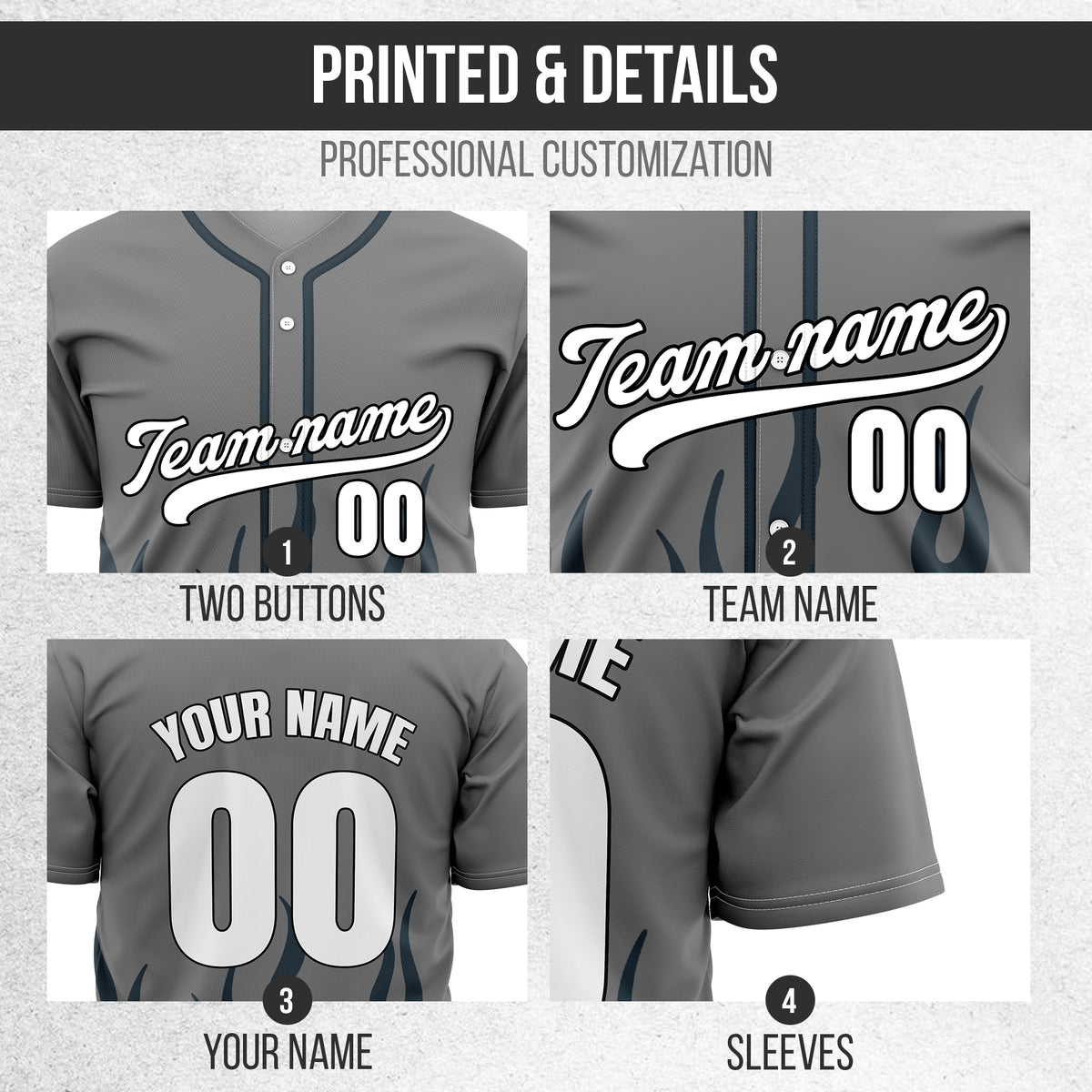 Custom Frost Fire Khaki Baseball Sports Jersey Personalized Uniform with Name & Number