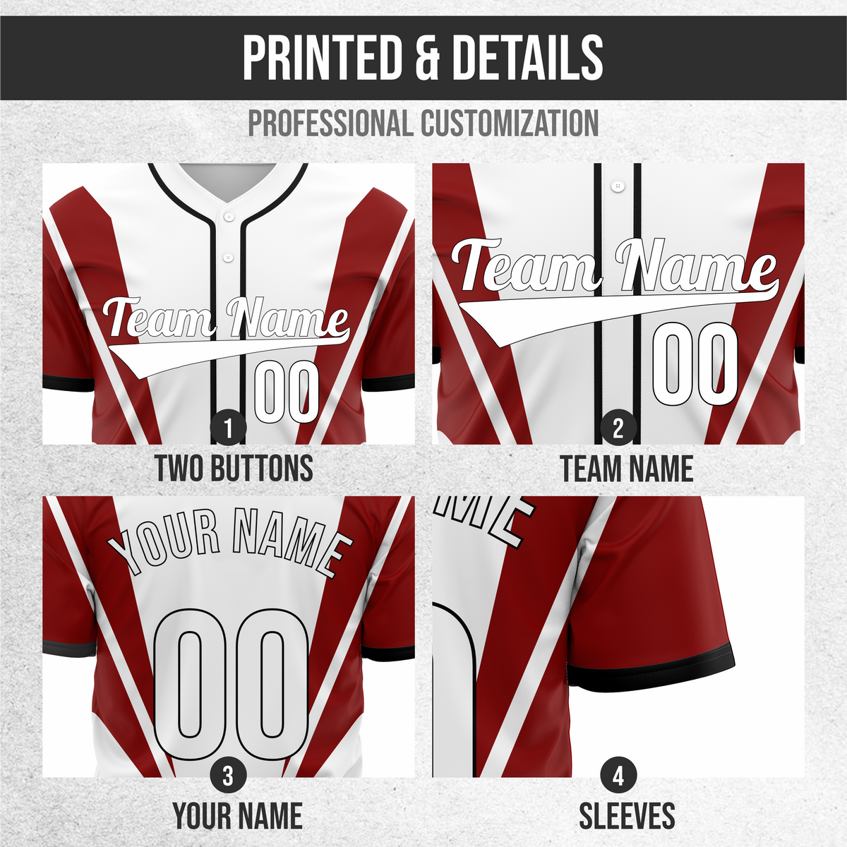 Custom Panel Flow Baseball White Sports Jersey Personalized Uniform with Name & Number