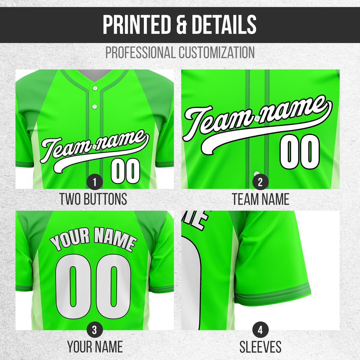 Custom Timeless Stripes Baseball Neon Green Sports Jersey Personalized Uniform with Name & Number