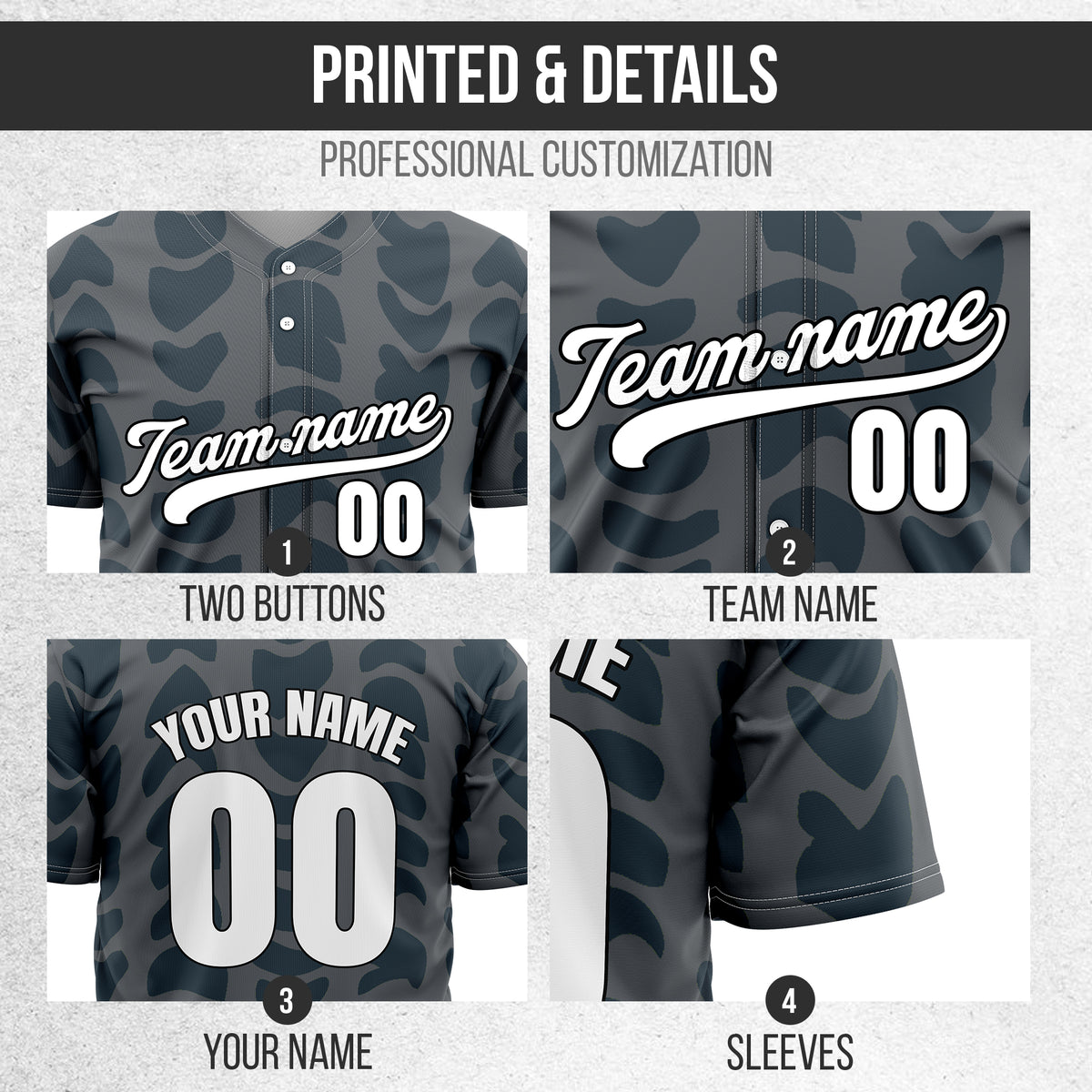 Custom Hawaii Waves Dark Grey Baseball Sports Jersey Personalized Uniform with Name & Number