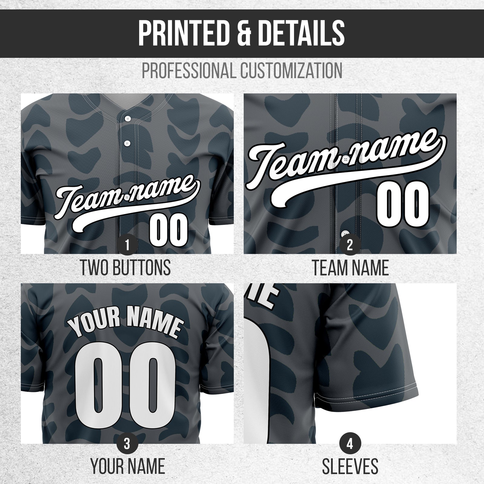 Custom Hawaii Waves Dark Grey Baseball Sports Jersey Personalized Uniform with Name & Number