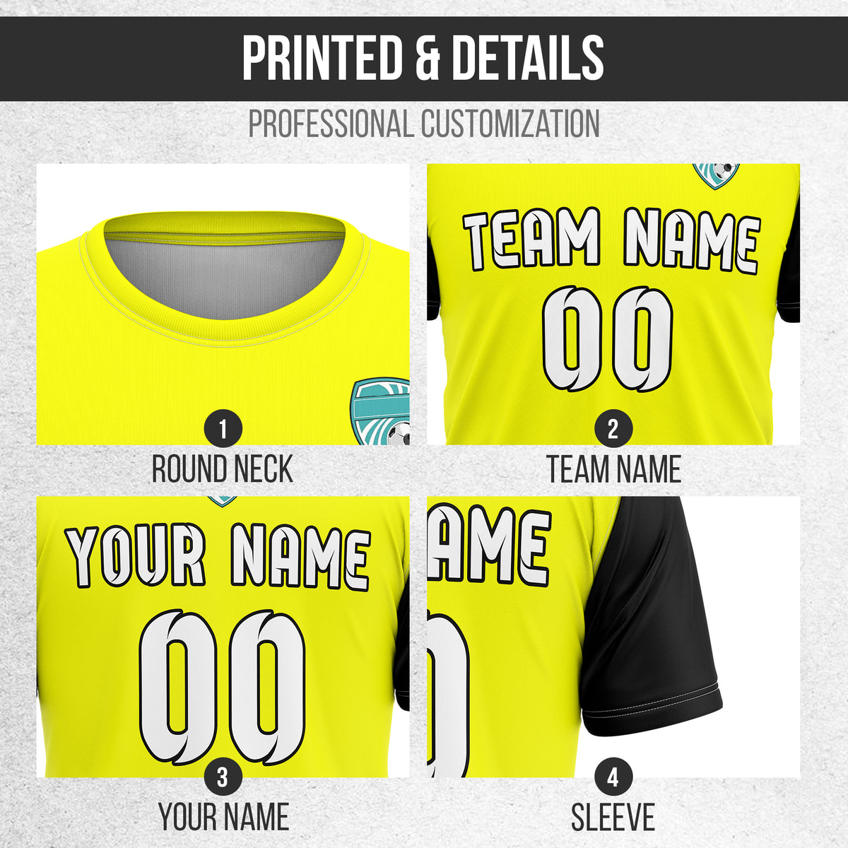 Custom BaseLine Stripe Yellow Soccer sport Tops Jersey