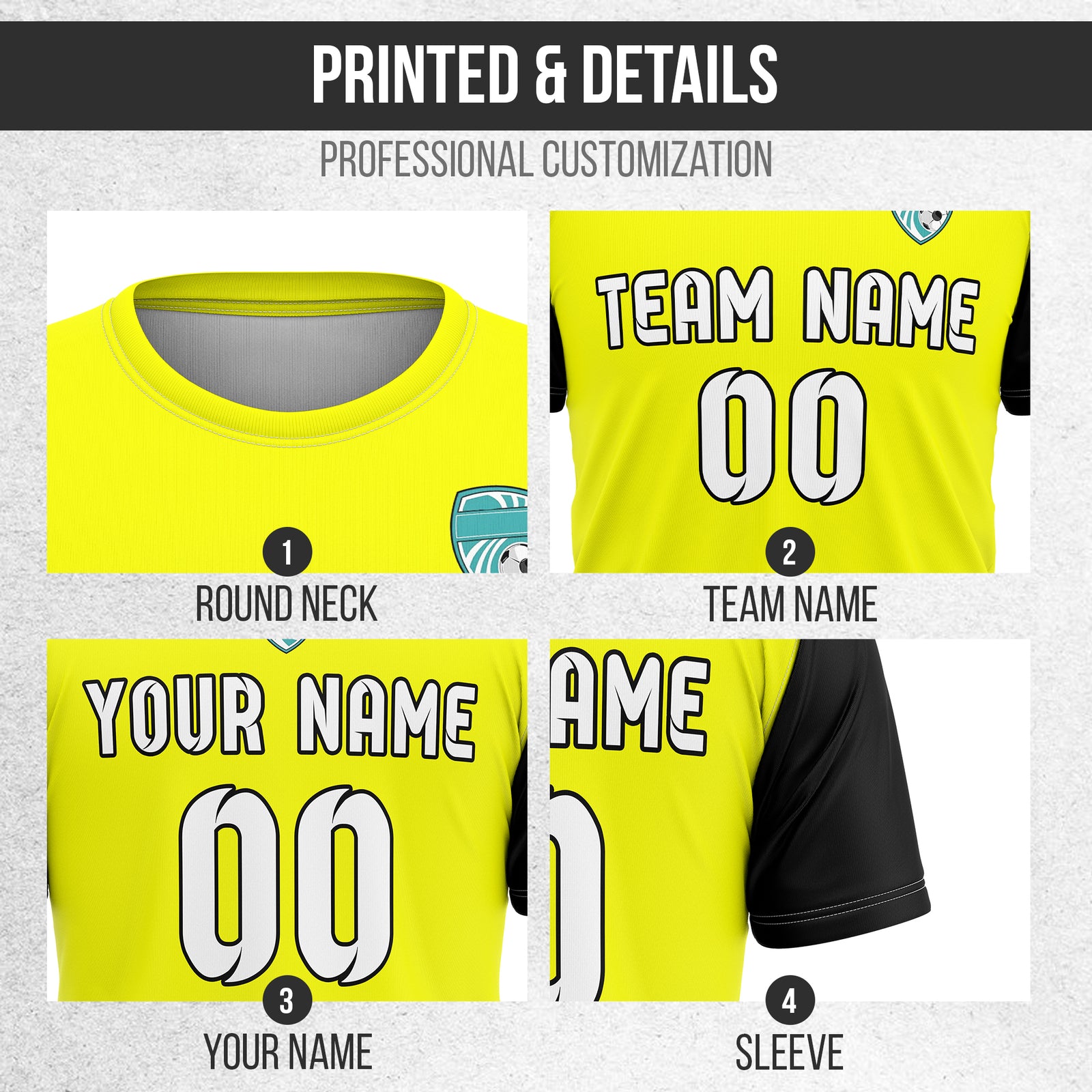 Custom BaseLine Stripe Yellow Soccer sport Tops Jersey