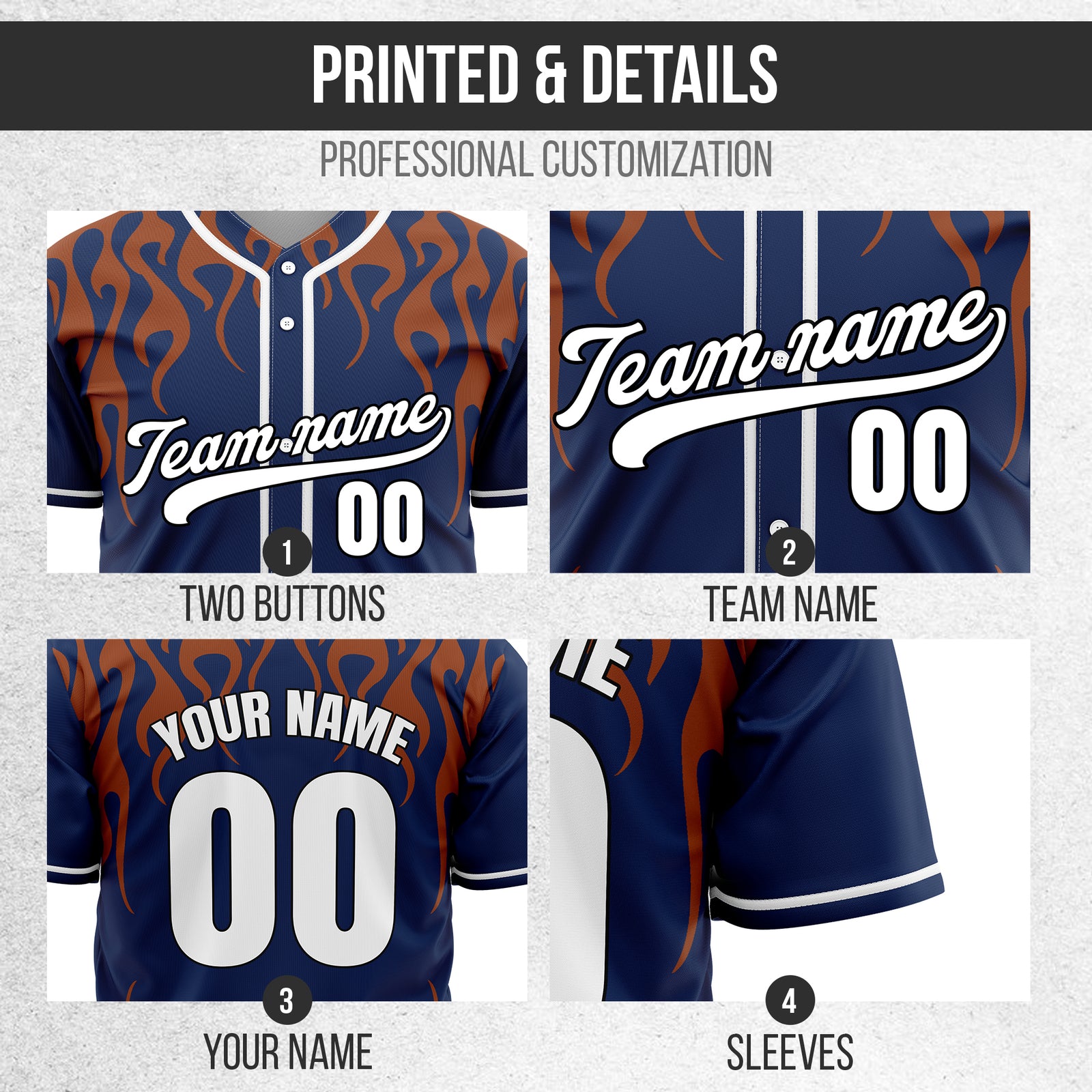 Custom Frostburn Navy Baseball Sports Jersey Personalized Uniform with Name & Number