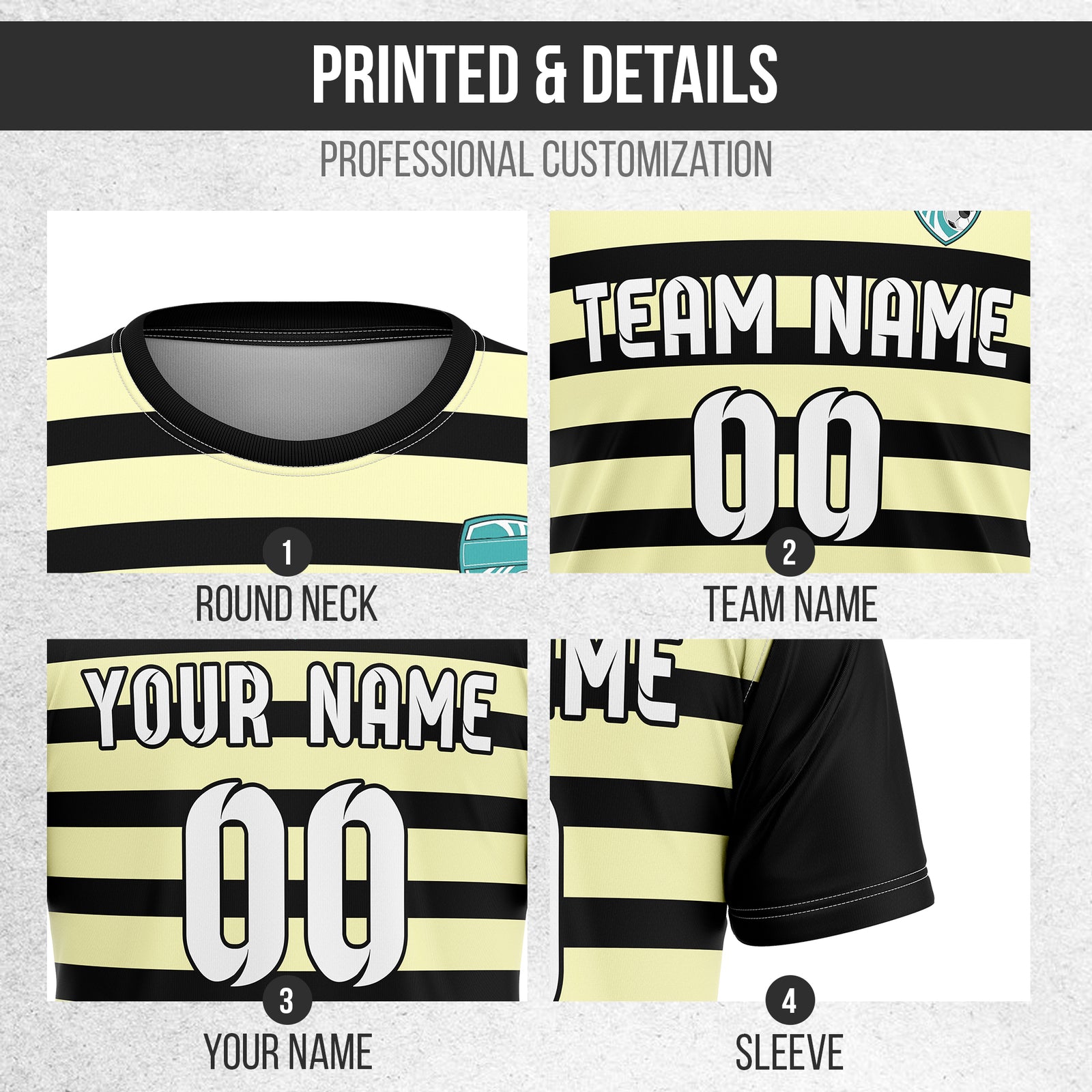 Custom Royal Stripe Black Soccer sport Tops Jersey