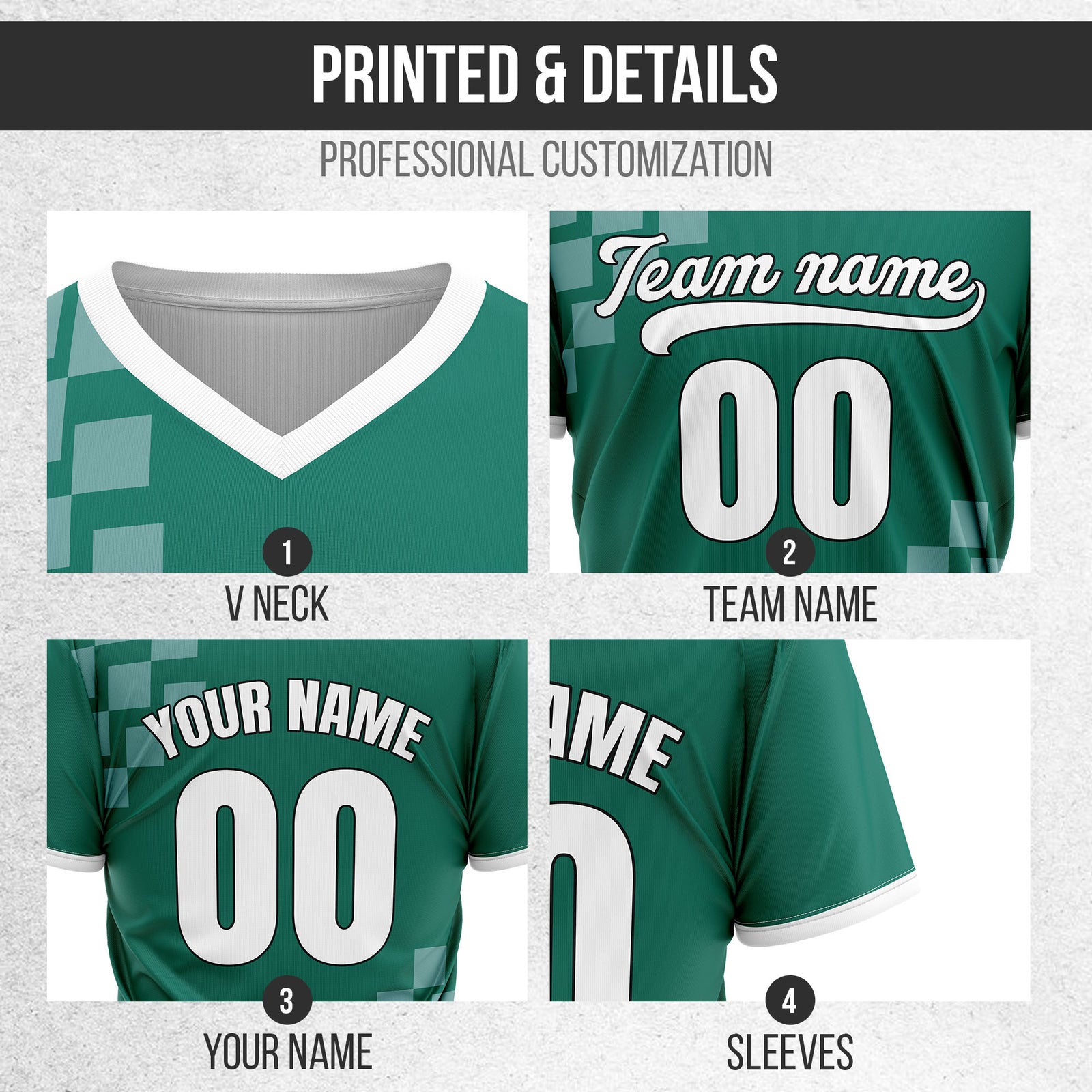 Custom Shadow Pixel Teal Baseball Sports Jersey Personalized Uniform with Name & Number