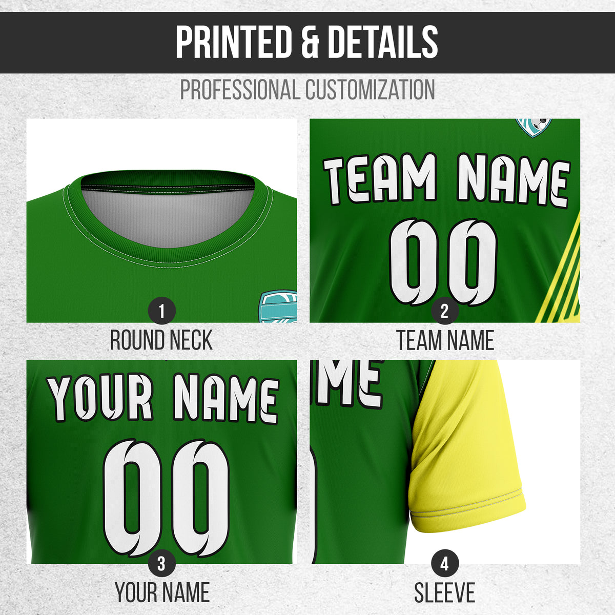 Custom Rapid Line R Side Pattern Soccer Green sport Tops Jersey